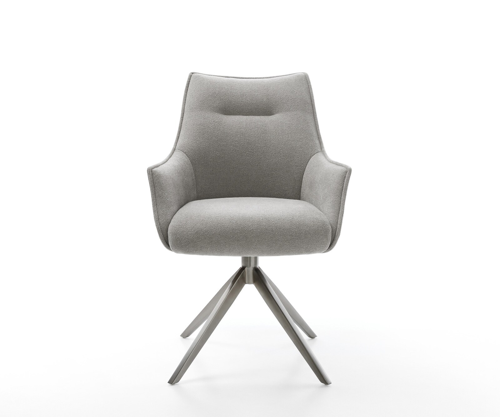 Chaise-pivotante Alja-Flex avec accoudoirs tissu structuré doux gris pied croisé large grafiete pivotement sur 360° fonction bascule resorts ensachés 2