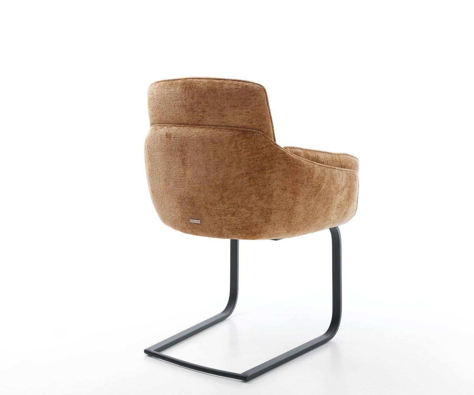 Cantilever Luan-Flex avec accoudoirs chenille rouille pied cantilever plat noir 4 Cantilever Luan-Flex avec accoudoirs chenille rouille pied cantilever plat noir 4