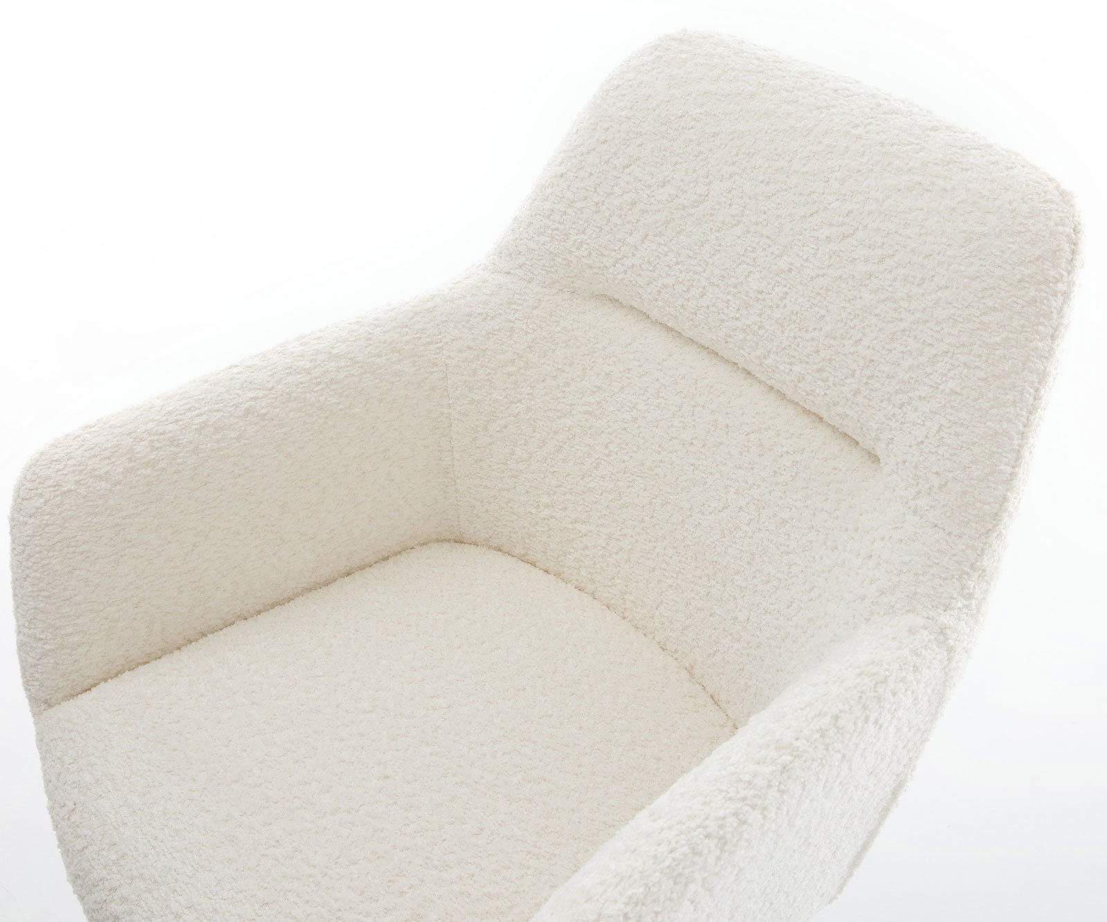 Chaise-pivotante Pejo-Flex bouclé blanc pied croisé large acier inoxydable brossé pivotement sur 360° fonction bascule ressorts ensachés 3 Chaise-pivotante Pejo-Flex bouclé blanc pied croisé large acier inoxydable brossé pivotement sur 360° fonction bascule ressorts ensachés 3