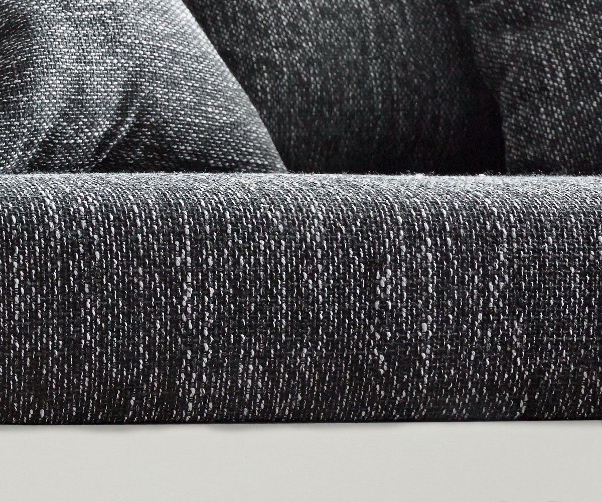 Canapé-d'angle Clovis blanc noir ottoman droite modulaire 4