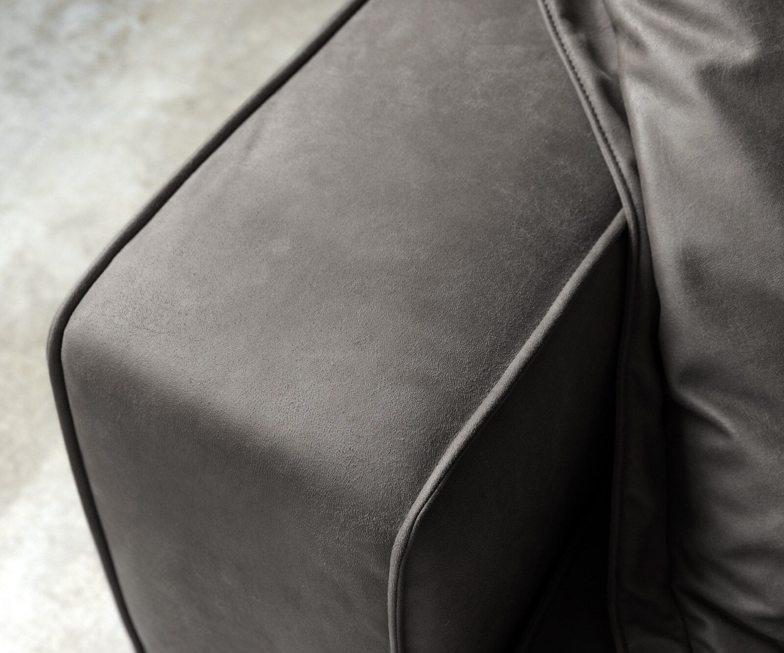 Canapé Snoosh 400x150 cm microfibre noir vintage avec méridienne à droite 6