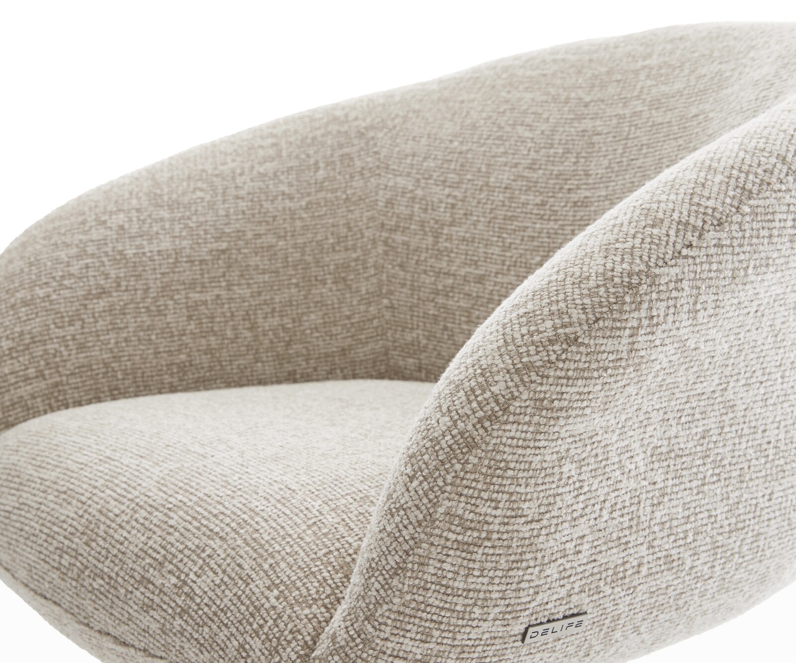 Chaise-de-salle-à-manger Vinka-Flex avec accoudoirs tissu tissé doux beige pied trapèze noir resorts ensachés 4