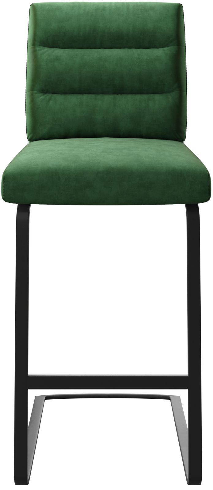 Chaise-de-bar Pela-Flex velours vert chaise cantilever métal plat 4