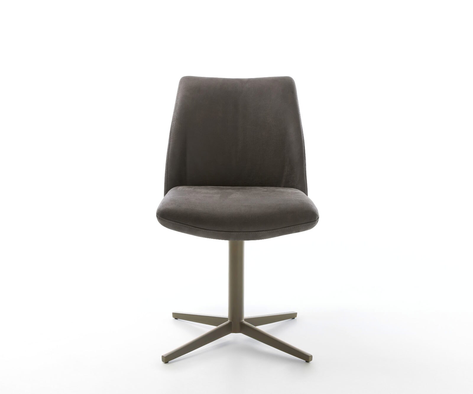 Chaise-pivotante Elso-Flex microvelours anthracite vintage pied de chaise 4 branches aspect titane pivotement sur 360° ressorts ensachés 2