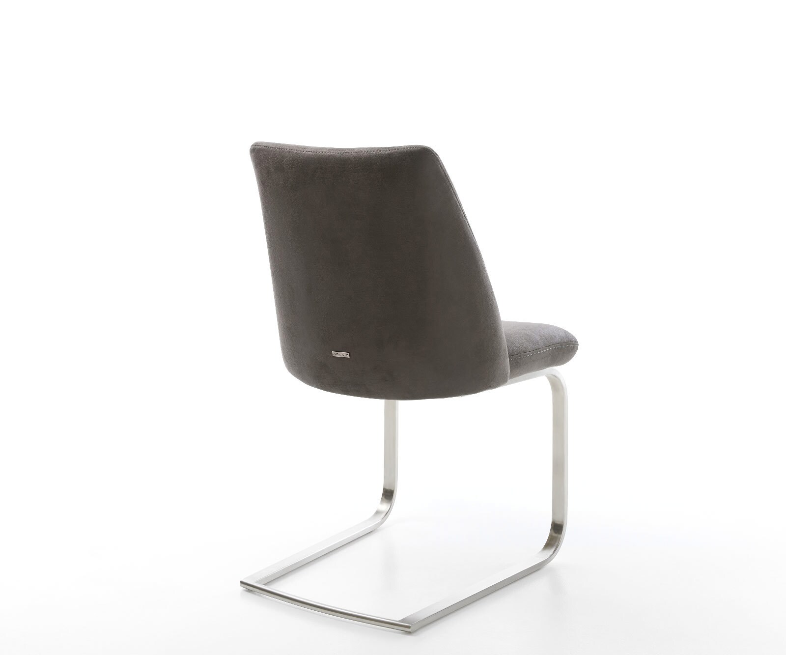 Cantilever Elso-Flex microvelours anthracite vintage pied cantilever plat acier inoxydable brossé ressorts ensachés 5