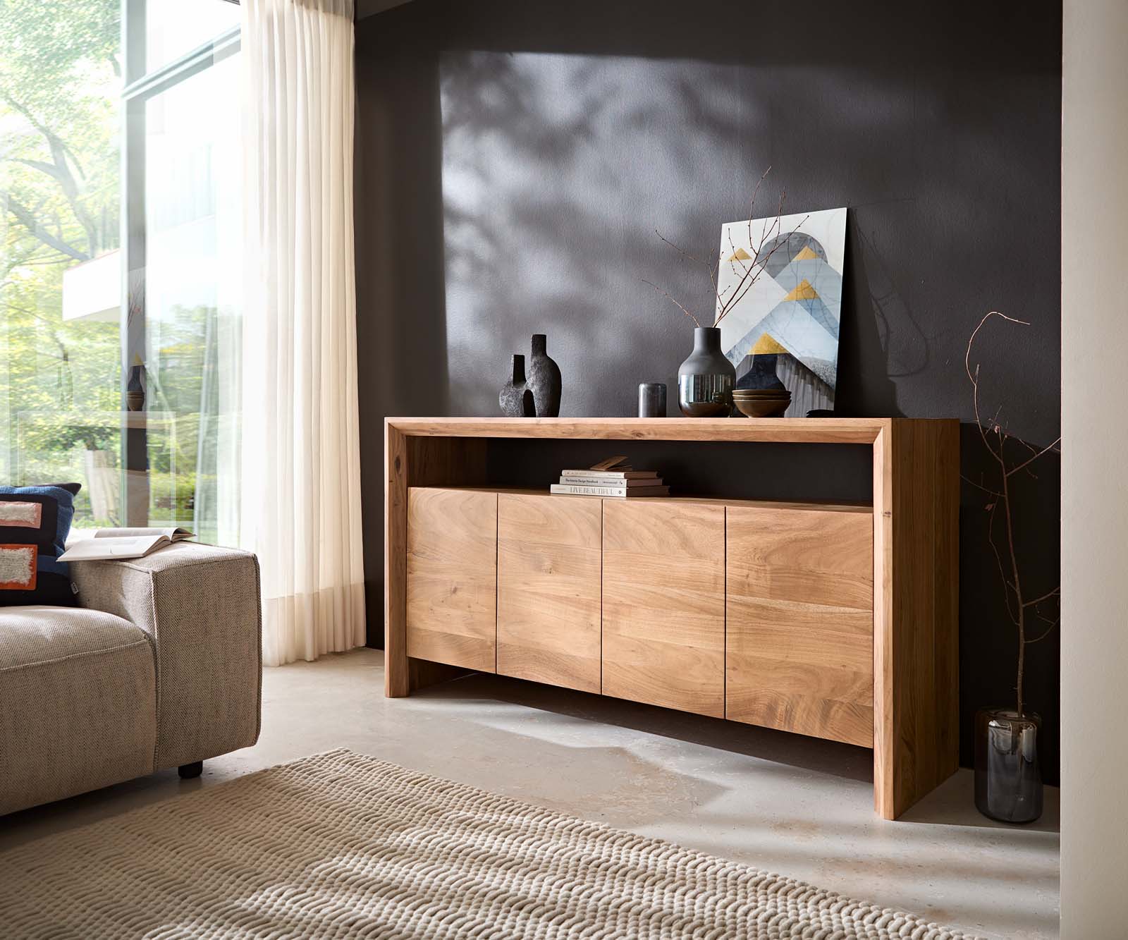 Buffet Assuan 175 cm 4 portes 1 compartiment 1 Buffet Assuan 175 cm 4 portes 1 compartiment 1
