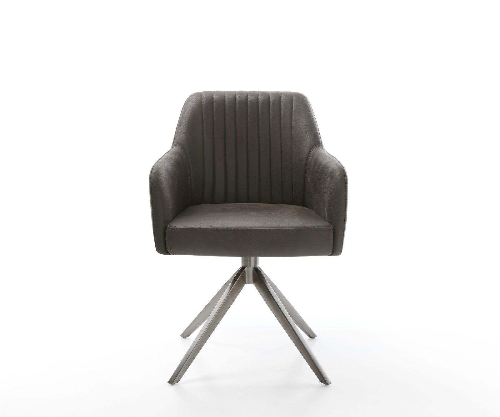 Chaise-pivotante Greg-Flex microvelours anthracite vintage pied croisé large grafiete pivotement sur 360° fonction bascule ressorts ensachés 1