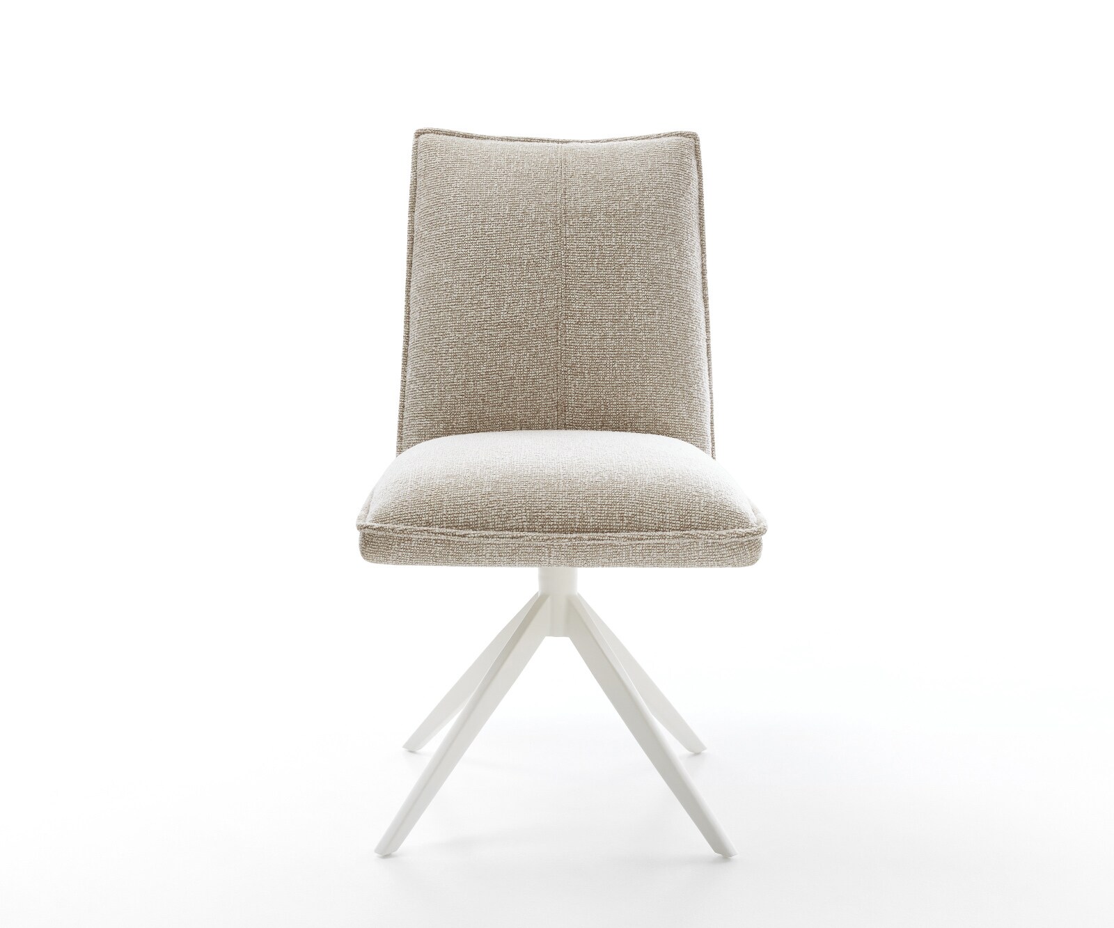 Chaise-pivotante Lelio-Flex tissu tissé doux beige pied croisé large blanc pivotement sur 360° fonction bascule resorts ensachés 2