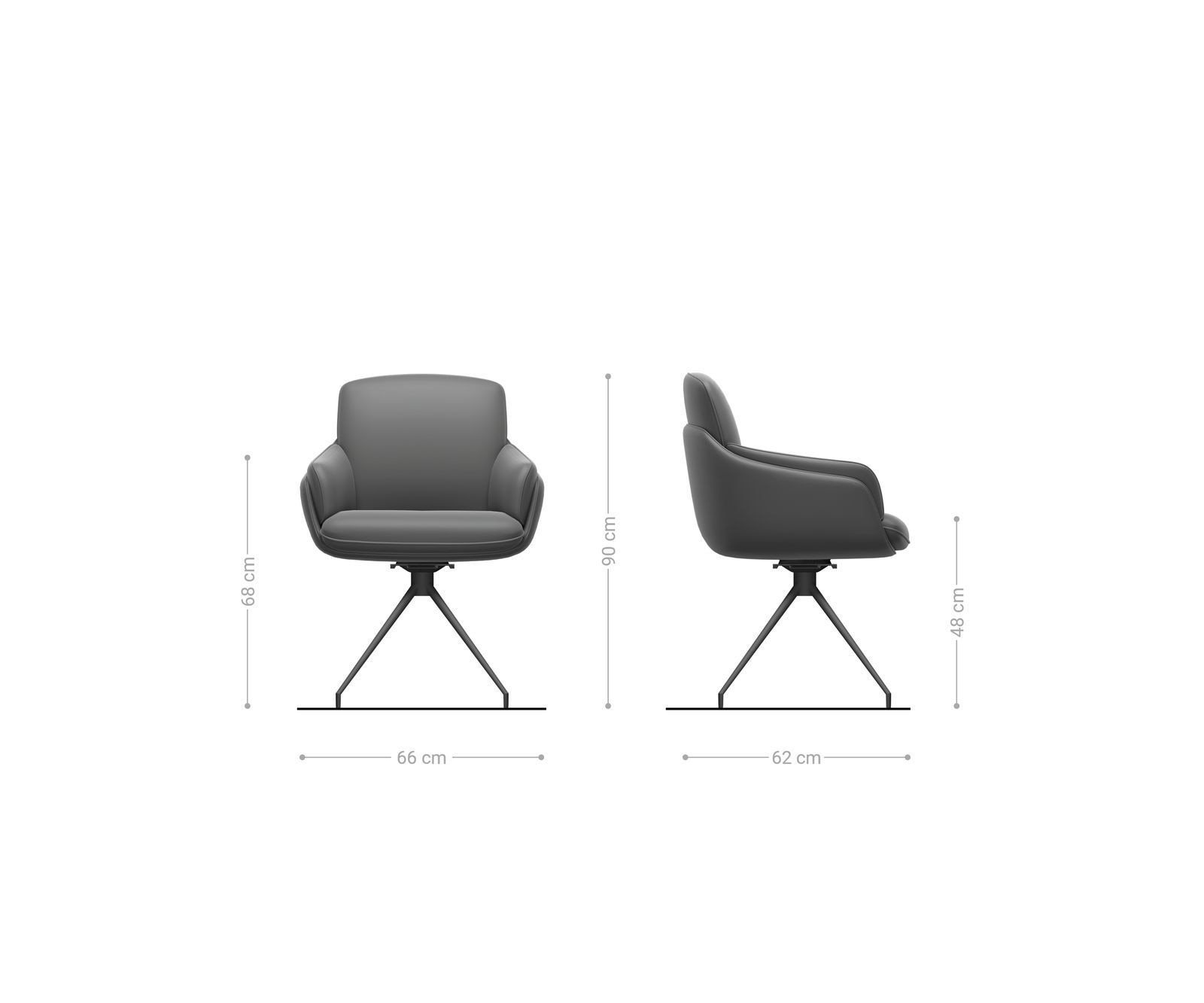 Chaise-pivotante Luan-Flex avec accoudoirs tissu mixte couleur boue pied croisé conique acier inoxydable brossé pivotement sur 180° 4 Chaise-pivotante Luan-Flex avec accoudoirs tissu mixte couleur boue pied croisé conique acier inoxydable brossé pivotement sur 180° 4