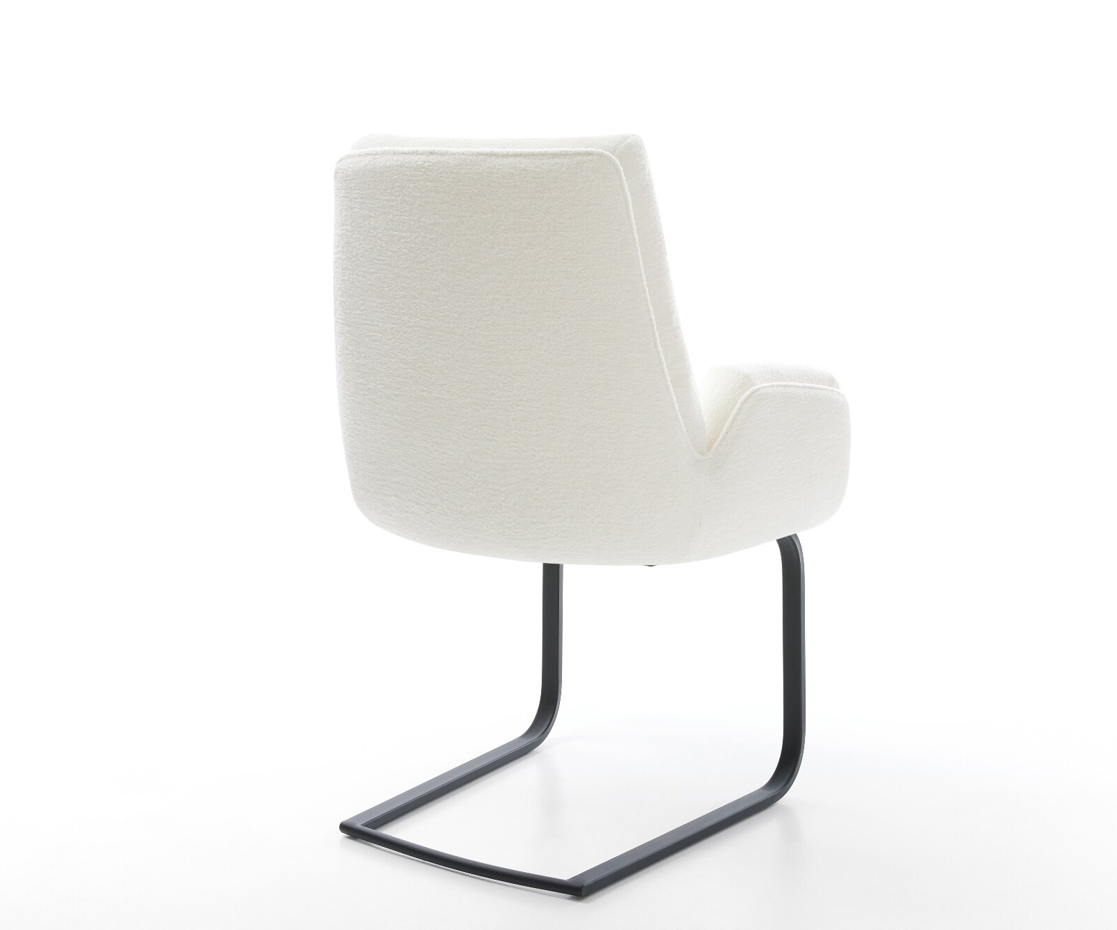 Cantilever Clea-Flex bouclé doux beige pied cantilever plat noir 5