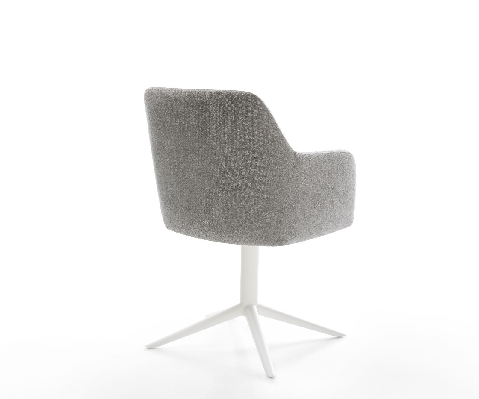 Chaise-pivotante Greg-Flex tissu structuré doux gris pied de chaise 4 branches blanc pivotement sur 360° fonction bascule resorts ensachés 5