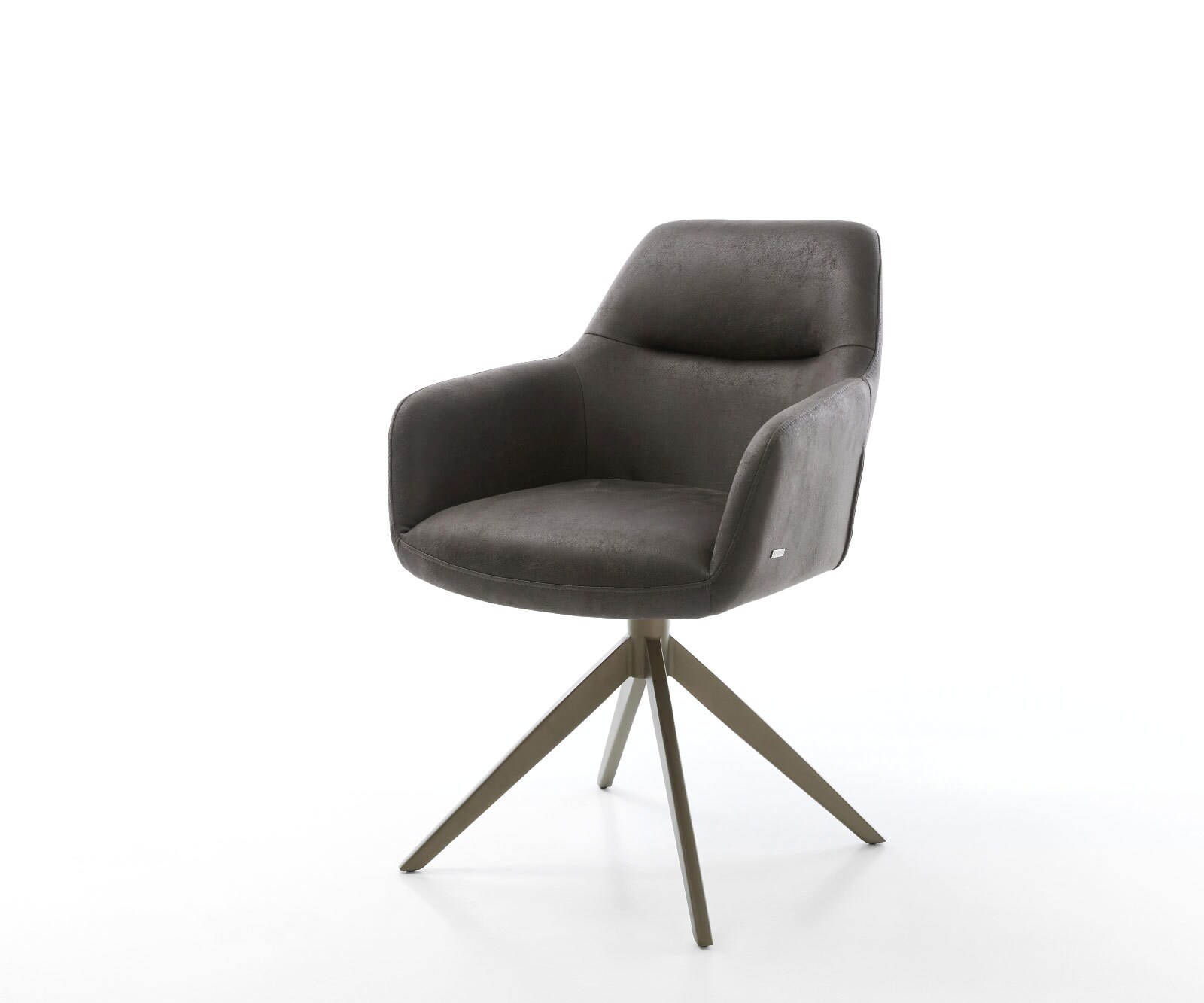 Chaise-pivotante Pejo-Flex microvelours anthracite vintage pied croisé large aspect titane pivotement sur 360° fonction bascule ressorts ensachés