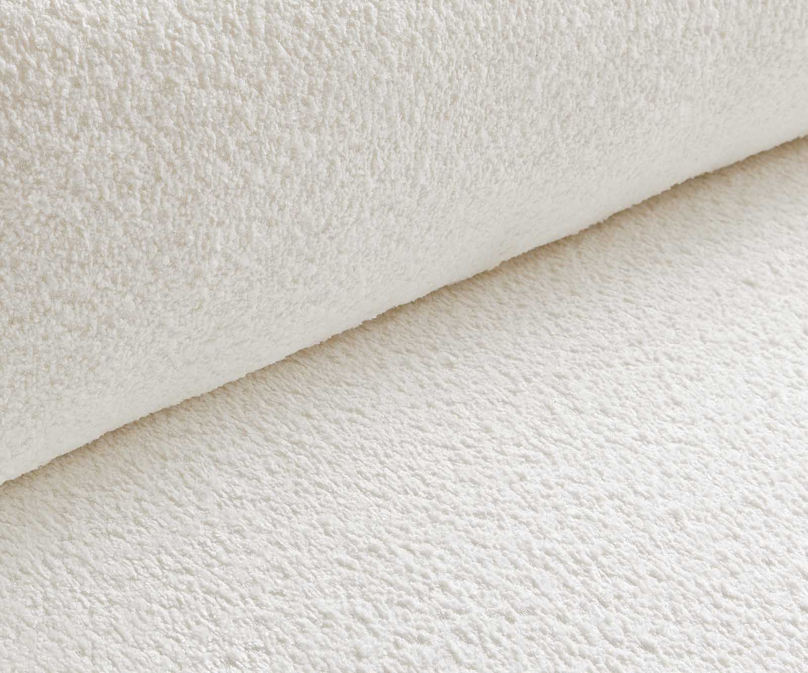 Chaise-pivotante Yago-Flex XL avec accoudoirs bouclé blanc pied croisé large acier inoxydable brossé pivotement sur 360° 5