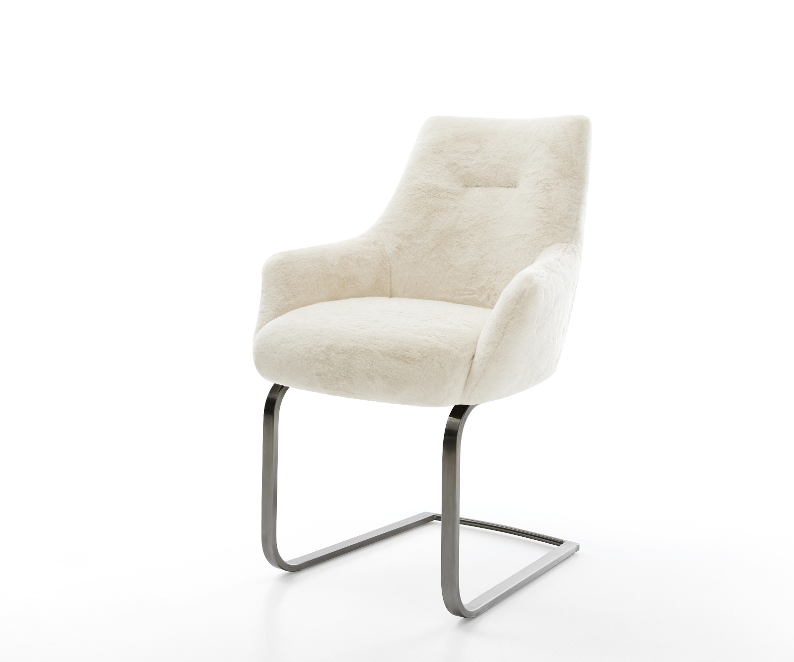 Cantilever Alja-Flex avec accoudoirs peluche crème-blanc pied cantilever plat grafiete resorts ensachés 1