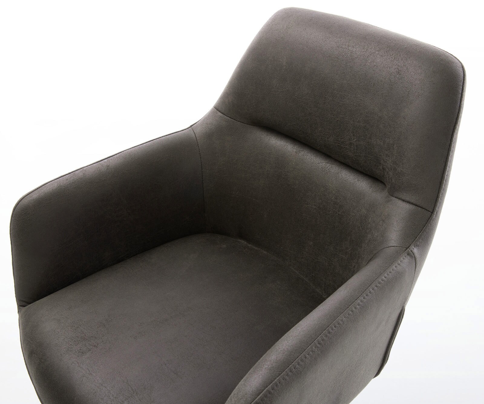 Chaise-pivotante Pejo-Flex microvelours anthracite vintage pied croisé large grafiete pivotement sur 360° fonction bascule ressorts ensachés 4