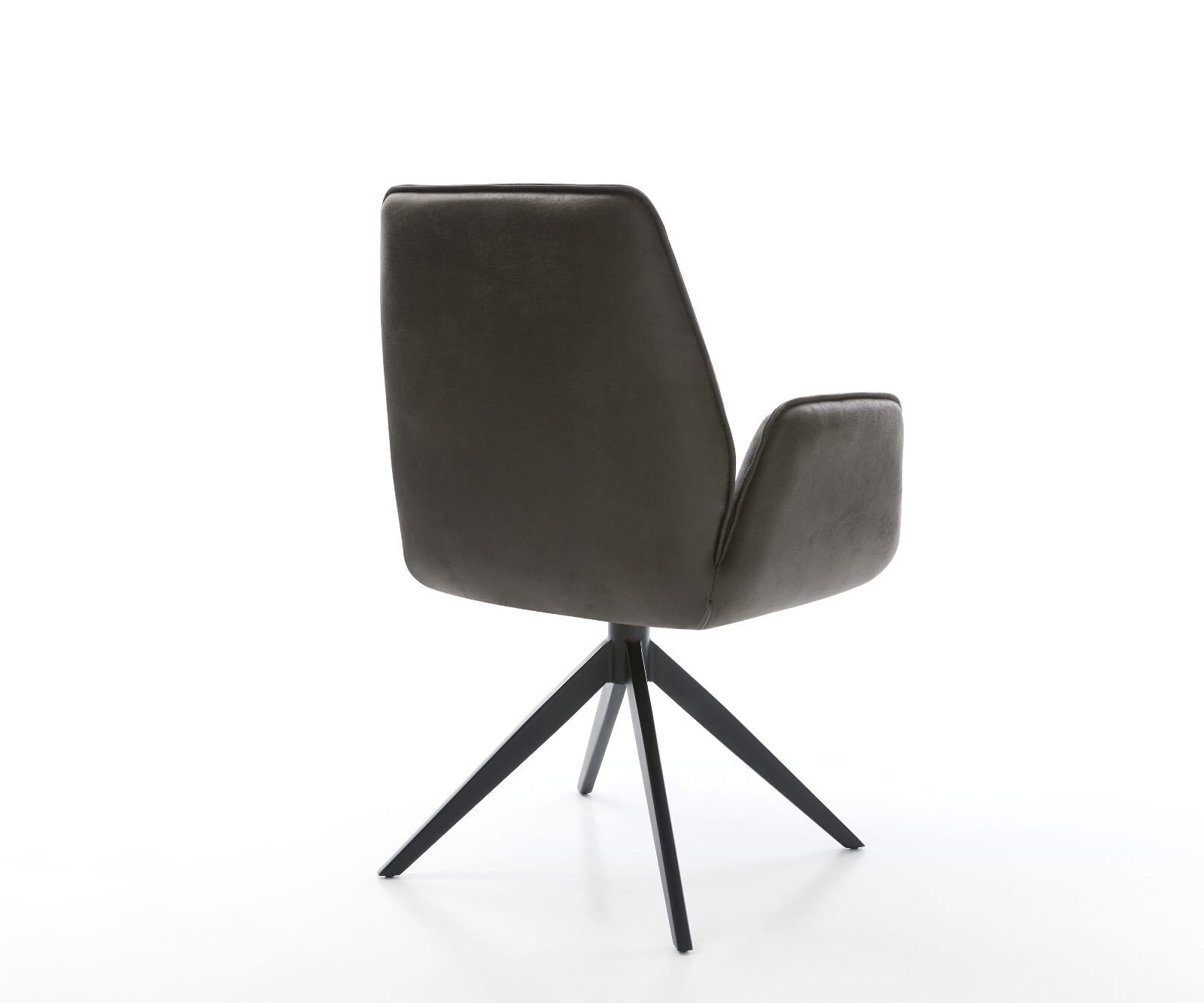 Chaise-pivotante Zoa-Flex microvelours anthracite vintage pied croisé large noir pivotement sur 360° fonction bascule ressorts ensachés 5