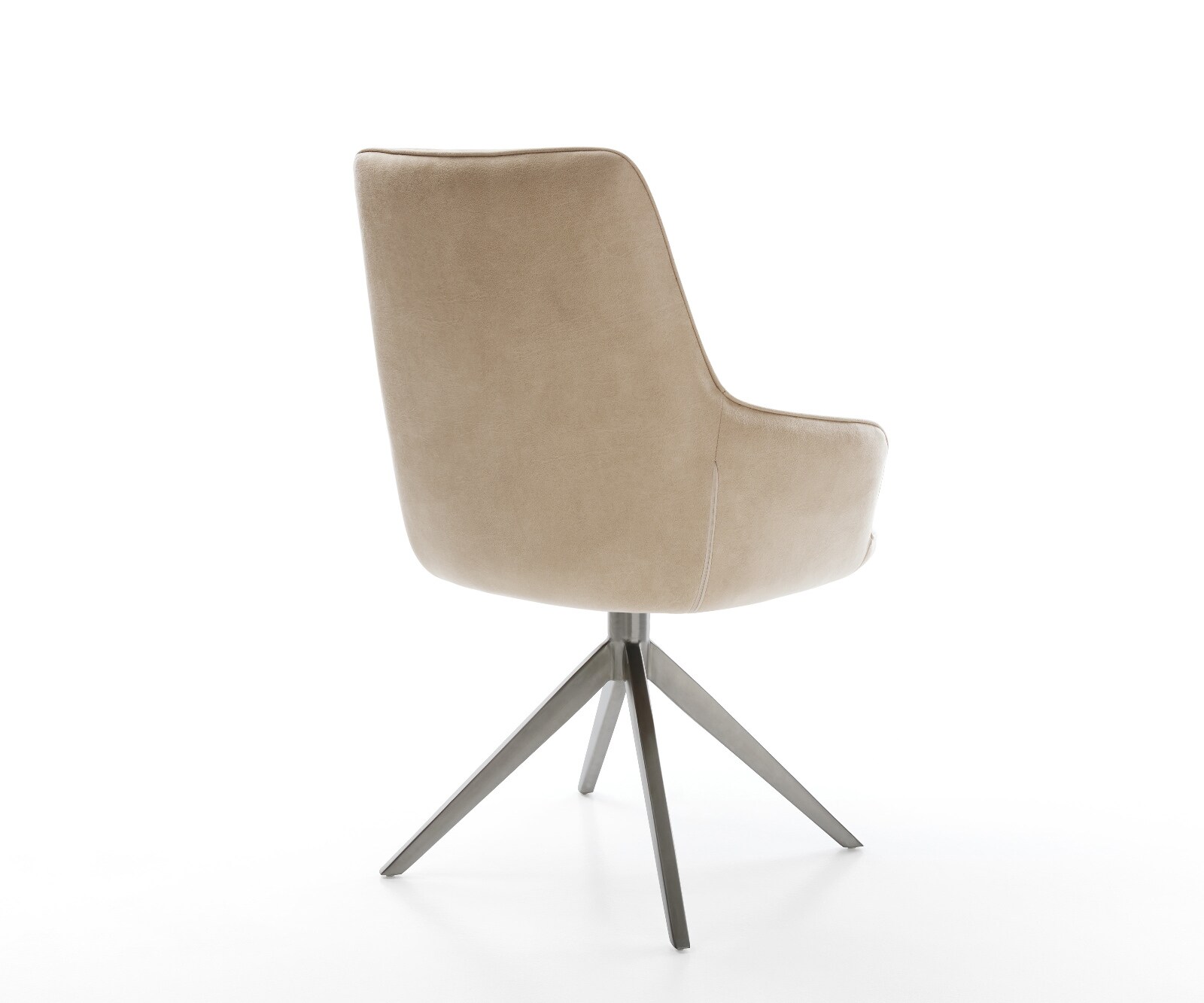 Chaise-pivotante Zelia-Flex avec accoudoirs microfibre beige vintage pied croisé large grafiete pivotement sur 360° fonction bascule ressorts ensachés 5