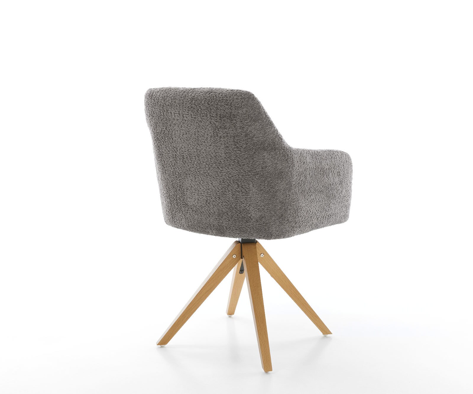 Chaise-de-salle-à-manger Greg-Flex bouclé gris pied en bois angulaire naturel ressorts ensachés 5