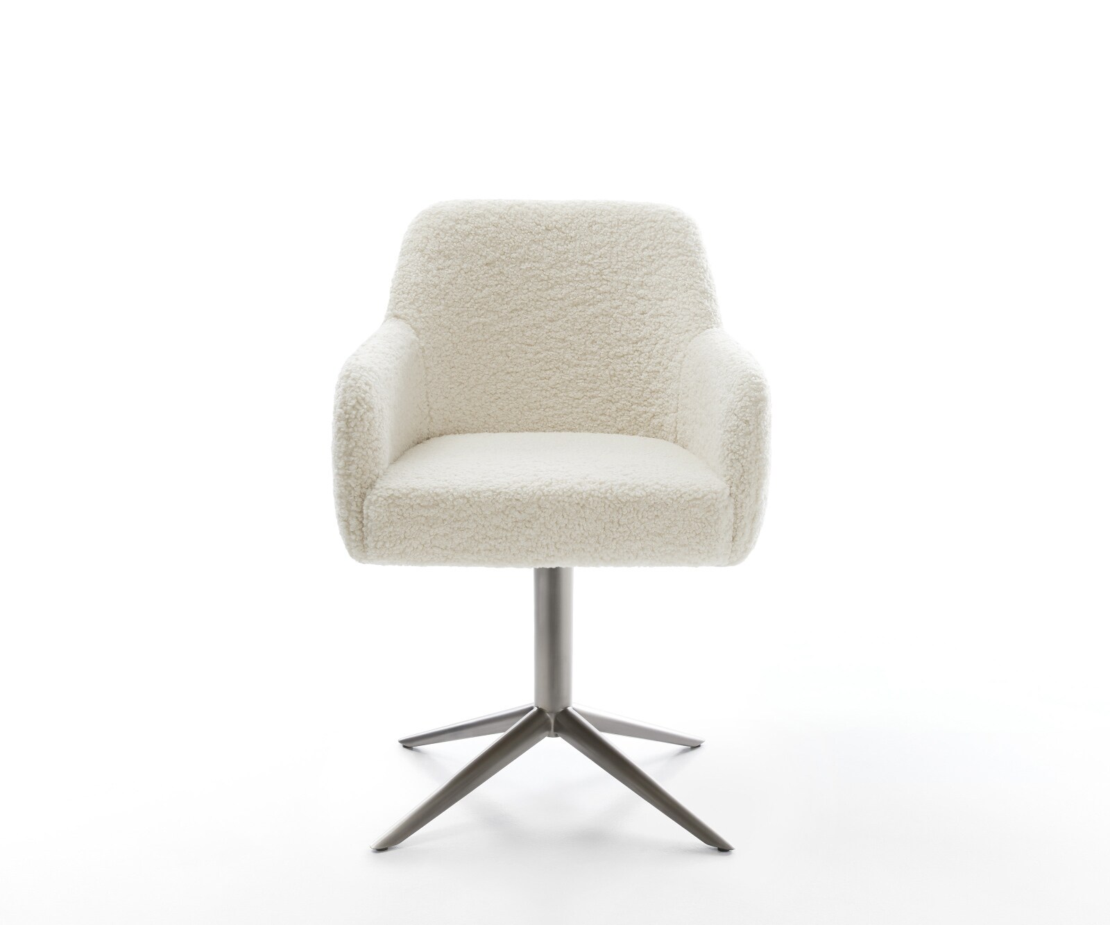 Chaise-pivotante Greg-Flex tissu teddy beige pied de chaise 4 branches grafiete pivotement sur 360° fonction bascule resorts ensachés 1