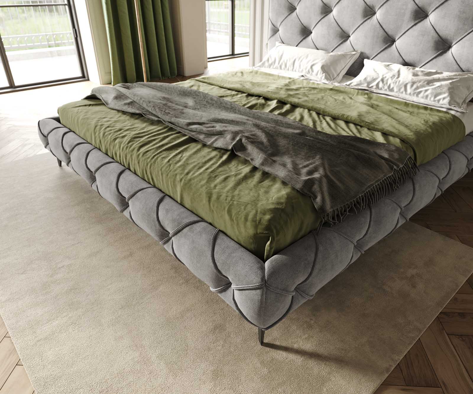 Sommier-rembourré Nayara 180x200 cm microfibre grise 6 Sommier-rembourré Nayara 180x200 cm microfibre grise 6