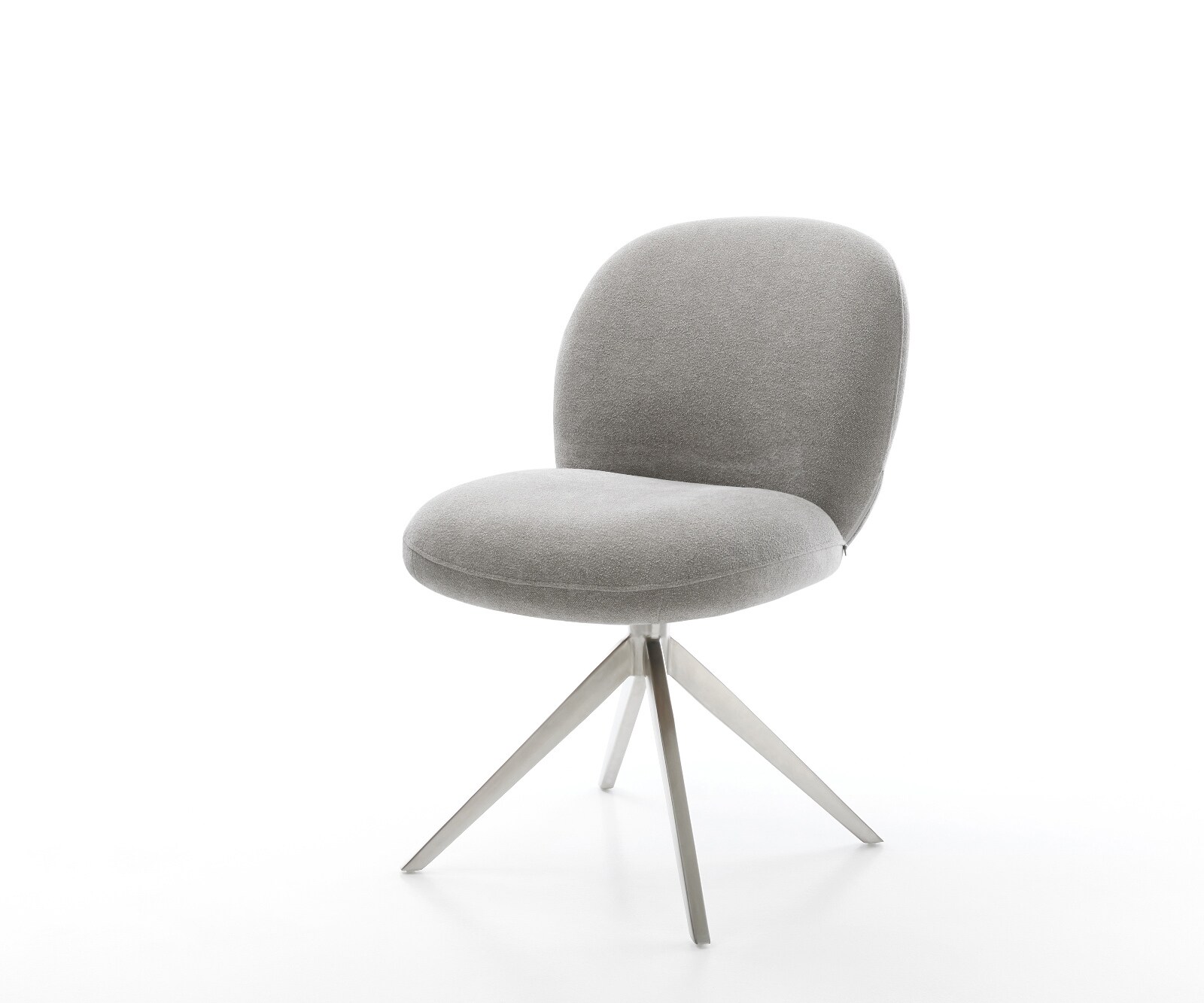 Chaise-pivotante Nube-Flex tissu structuré doux gris pied croisé large acier inoxydable pivotement sur 360° fonction bascule resorts ensachés 1