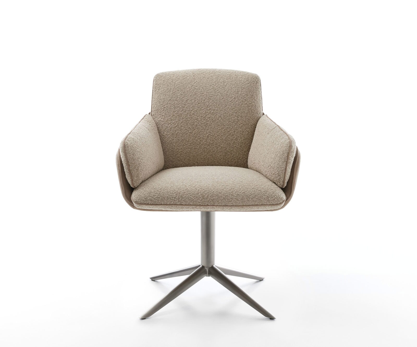 Chaise-pivotante Luan-Flex avec accoudoirs tissu mixte couleur boue pied de chaise 4 branches grafiete pivotement sur 360° fonction bascule 2
