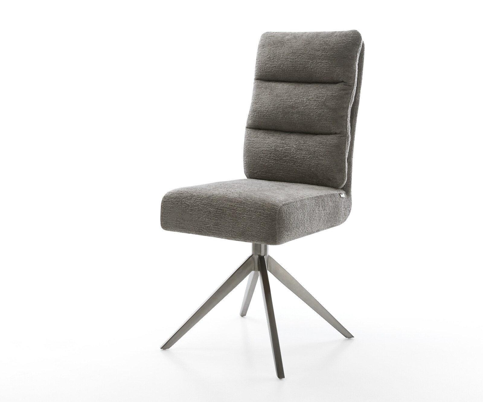 Chaise-pivotante Pela-Flex bouclé doux couleur boue pied croisé large grafiete pivotement sur 360° fonction bascule resorts ensachés 1