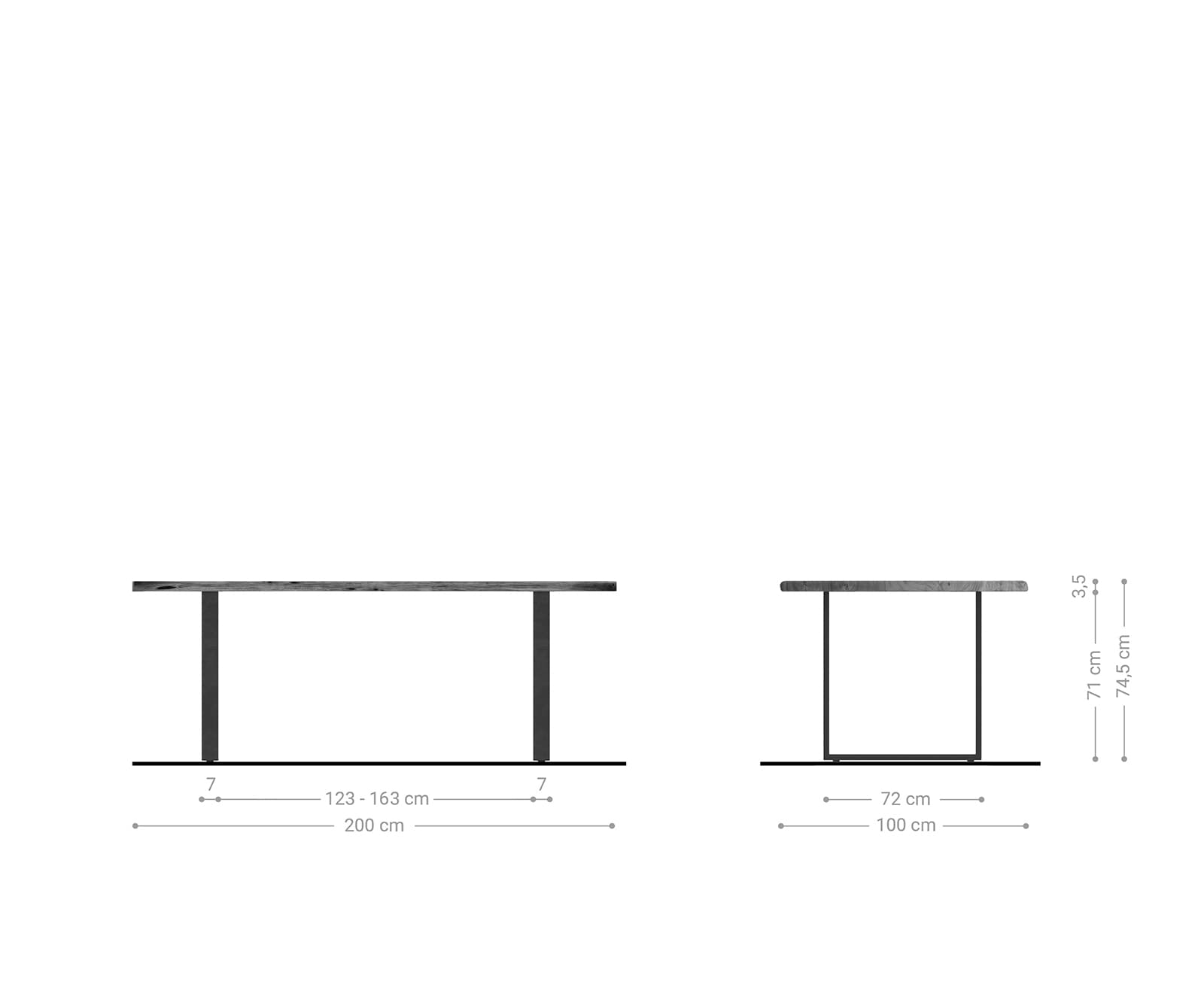Table-à-manger Edge 200x100 acacia nature métal noir Live-Edge 5 Table-à-manger Edge 200x100 acacia nature métal noir Live-Edge 5