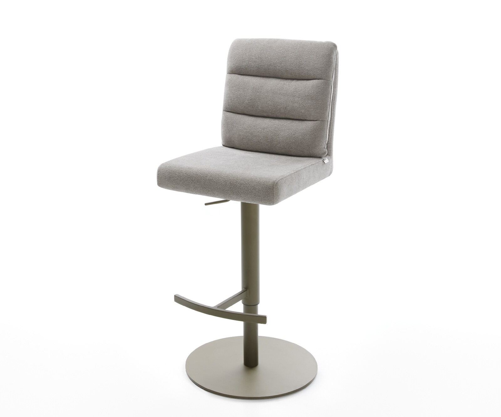 Chaise-de-bar Pela-Flex Tissu structuré doux Gris Pied pivotant réglable en hauteur couleur titane Couleur titane