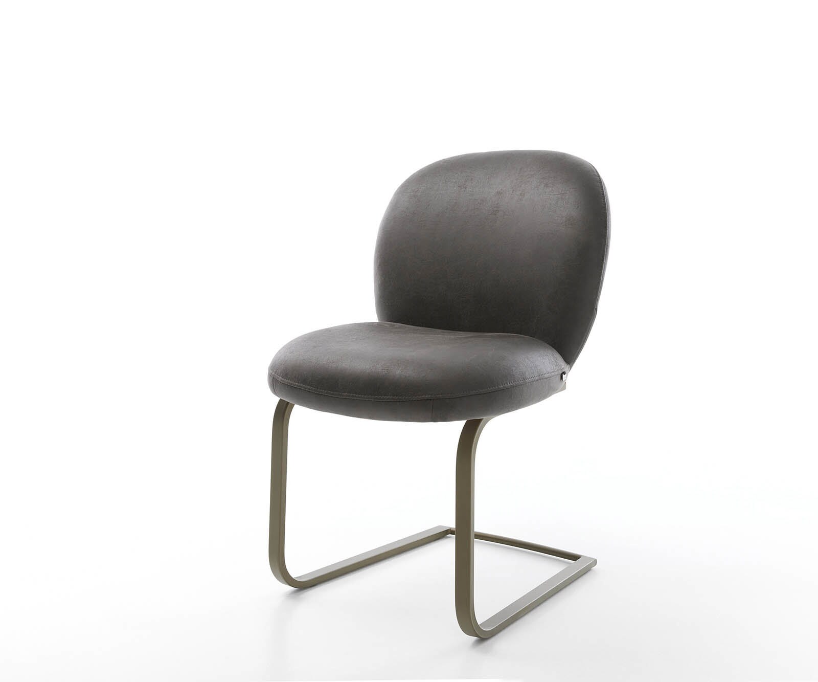 Cantilever Nube-Flex microvelours anthracite vintage pied cantilever plat aspect titane ressorts ensachés 1