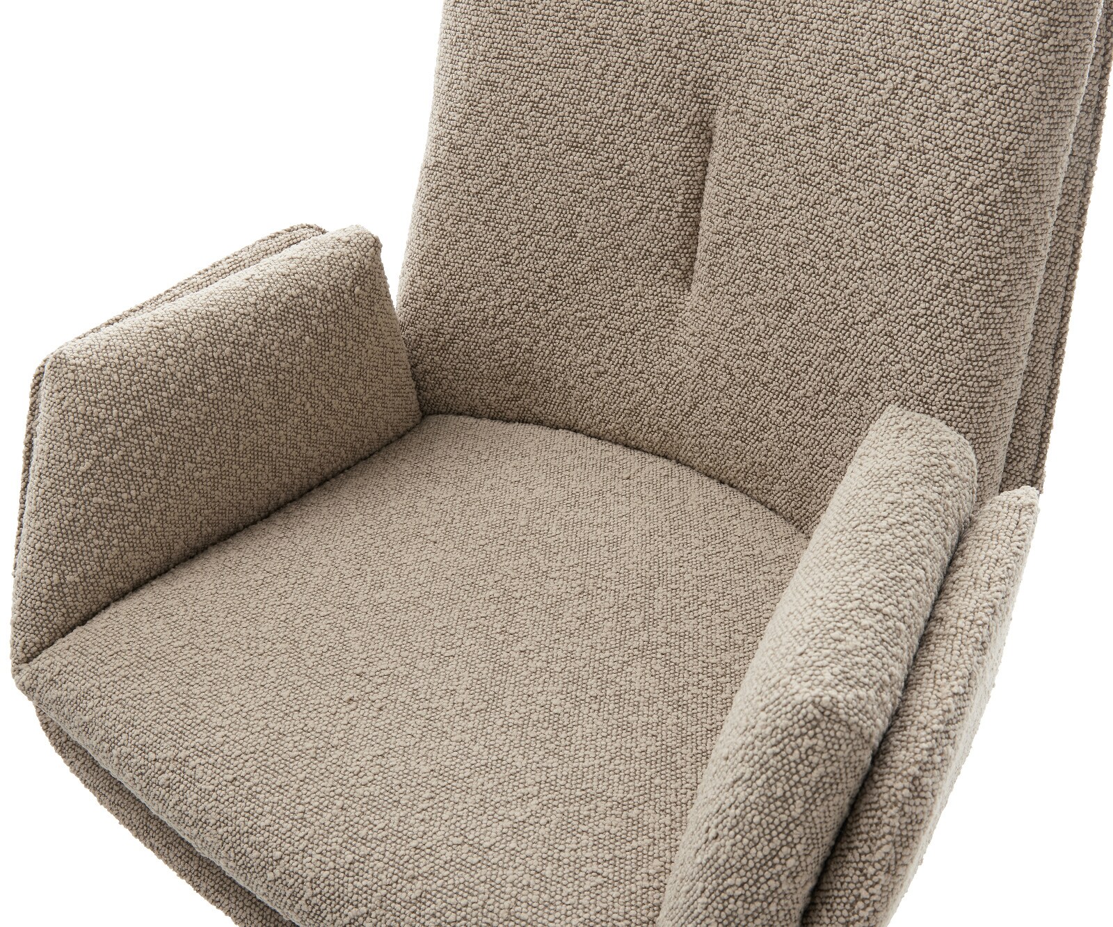 Chaise-de-bar Clea-Flex Bouclé Boue Pied trapèze acier inoxydable Argent 3