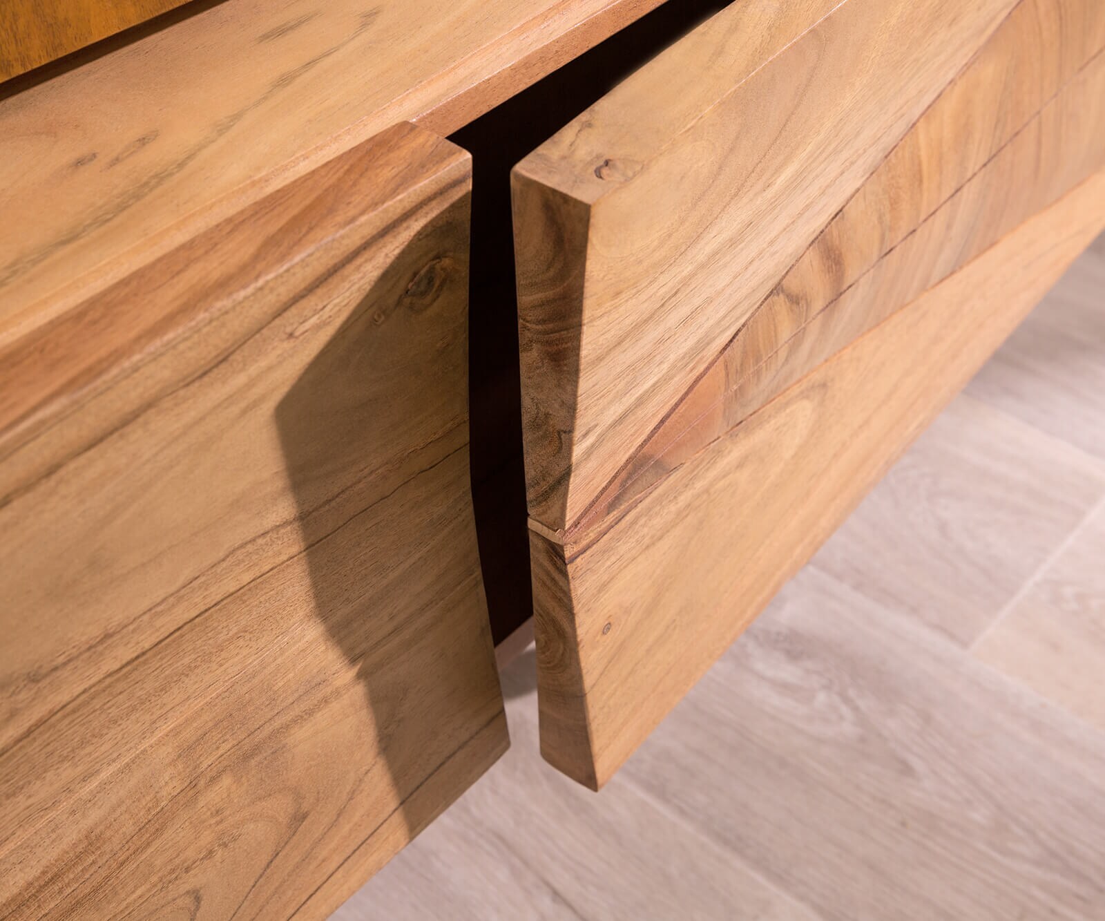 Buffet-bas-design Wyatt 175 cm Acacia Nature 1 abattant 3