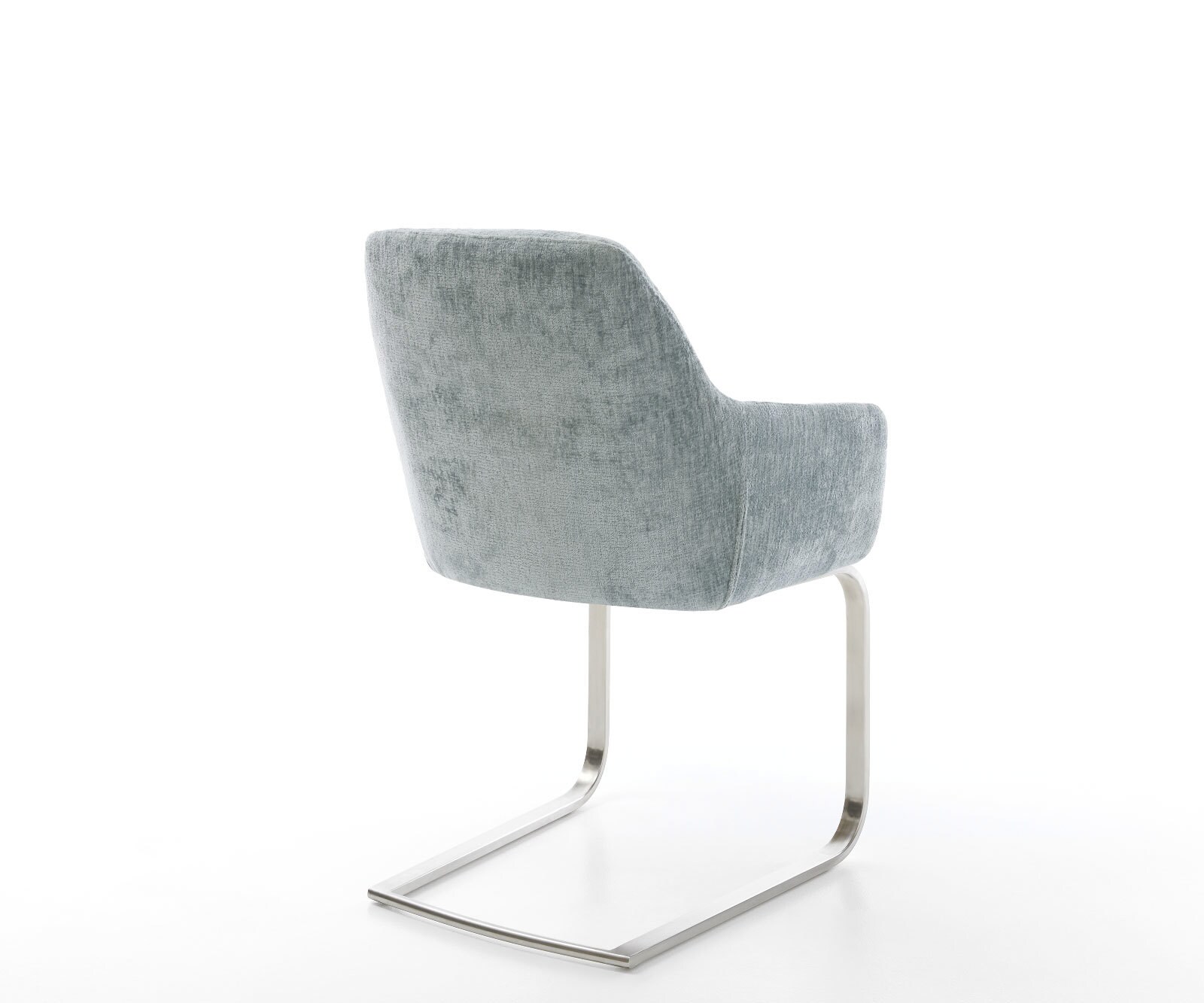 Cantilever Pejo-Flex chenille bleu pastel pied cantilever plat acier inoxydable brossé ressorts ensachés 5