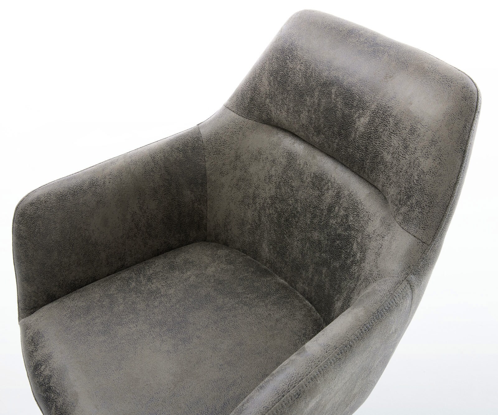 Chaise-de-salle-à-manger Pejo-Flex microvelours gris antique pied en bois angulaire naturel ressorts ensachés 3