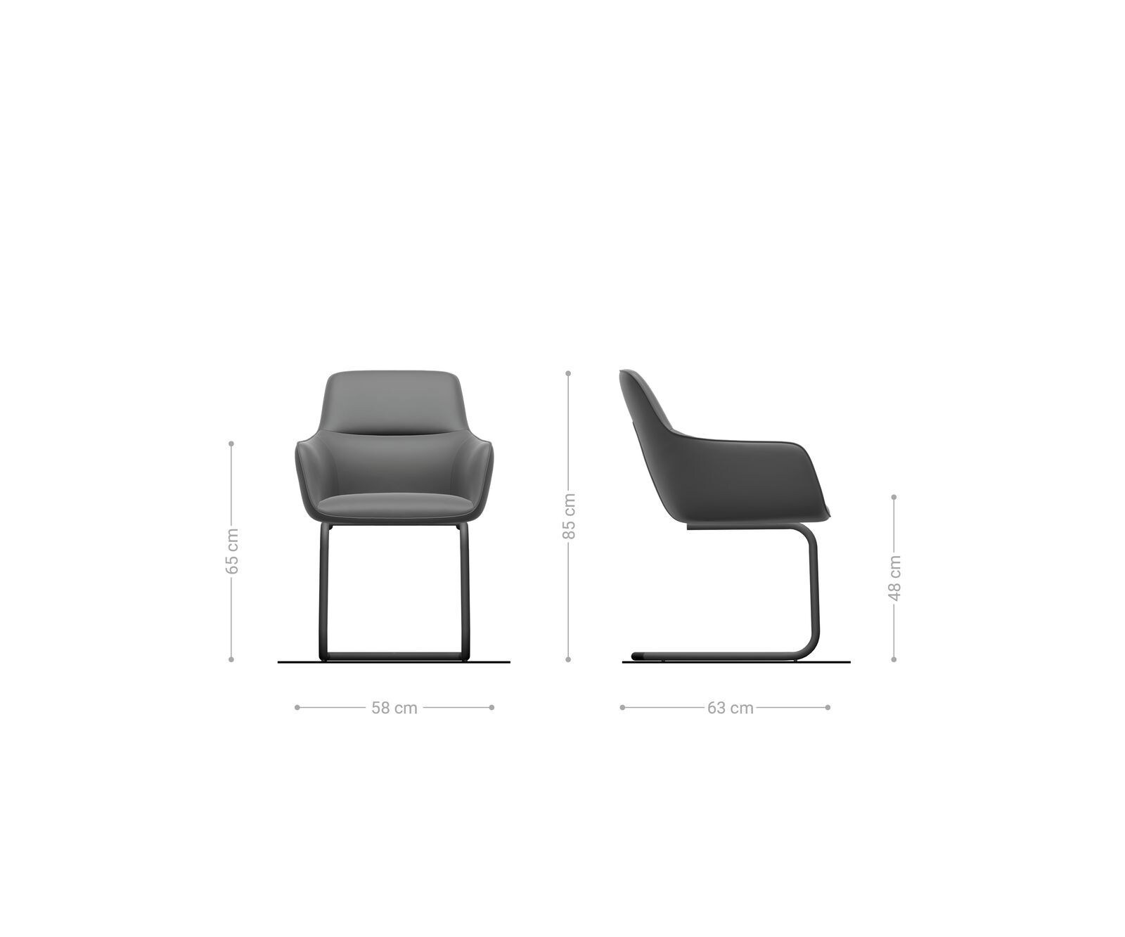 Cantilever Pejo-Flex cuir de vache noir pied cantilever rond acier inoxydable brossé ressorts ensachés 5 Cantilever Pejo-Flex cuir de vache noir pied cantilever rond acier inoxydable brossé ressorts ensachés 5