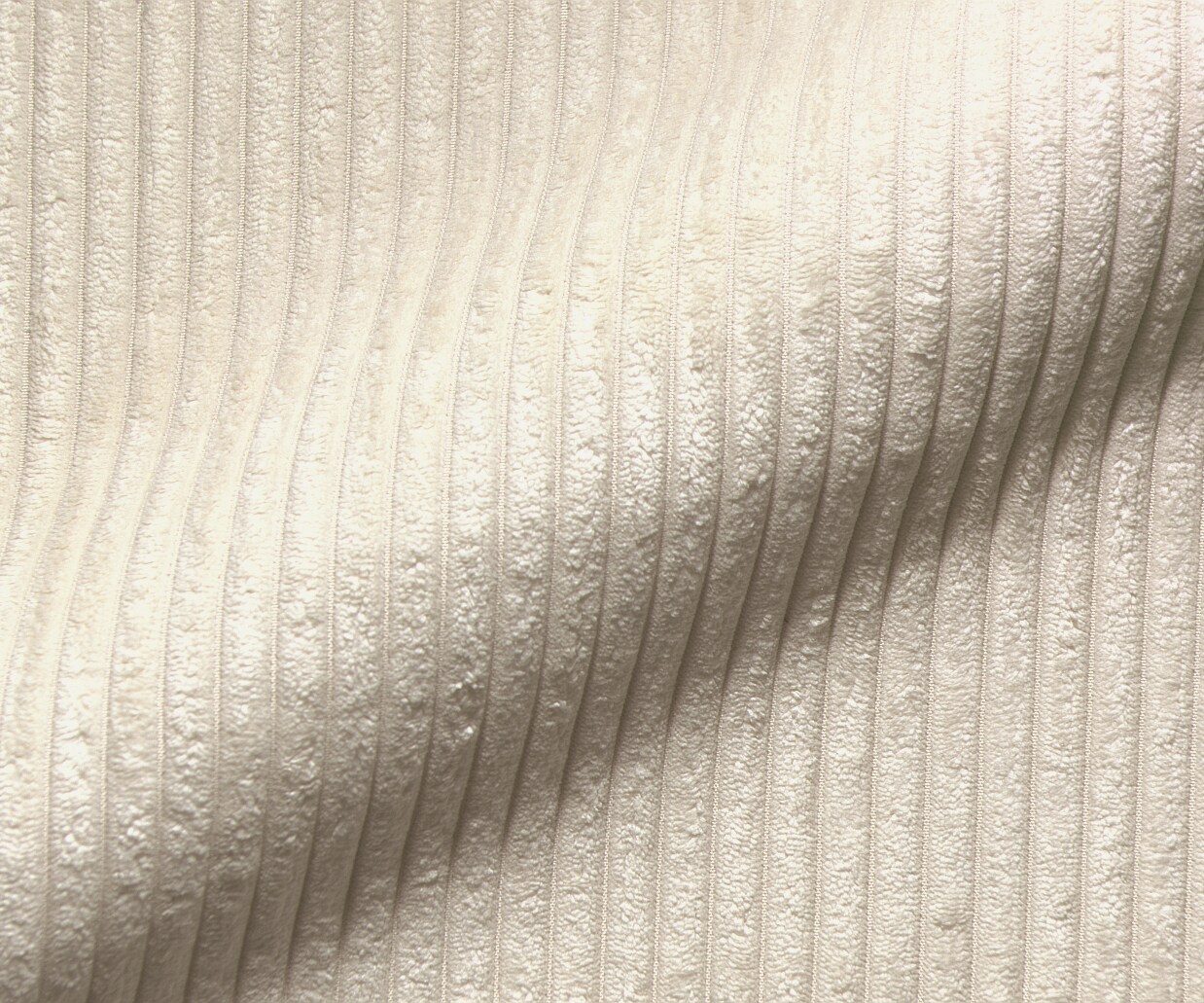 Big-Sofa Sirpio 230x90 cm Velours côtelé Beige avec Tabouret 2