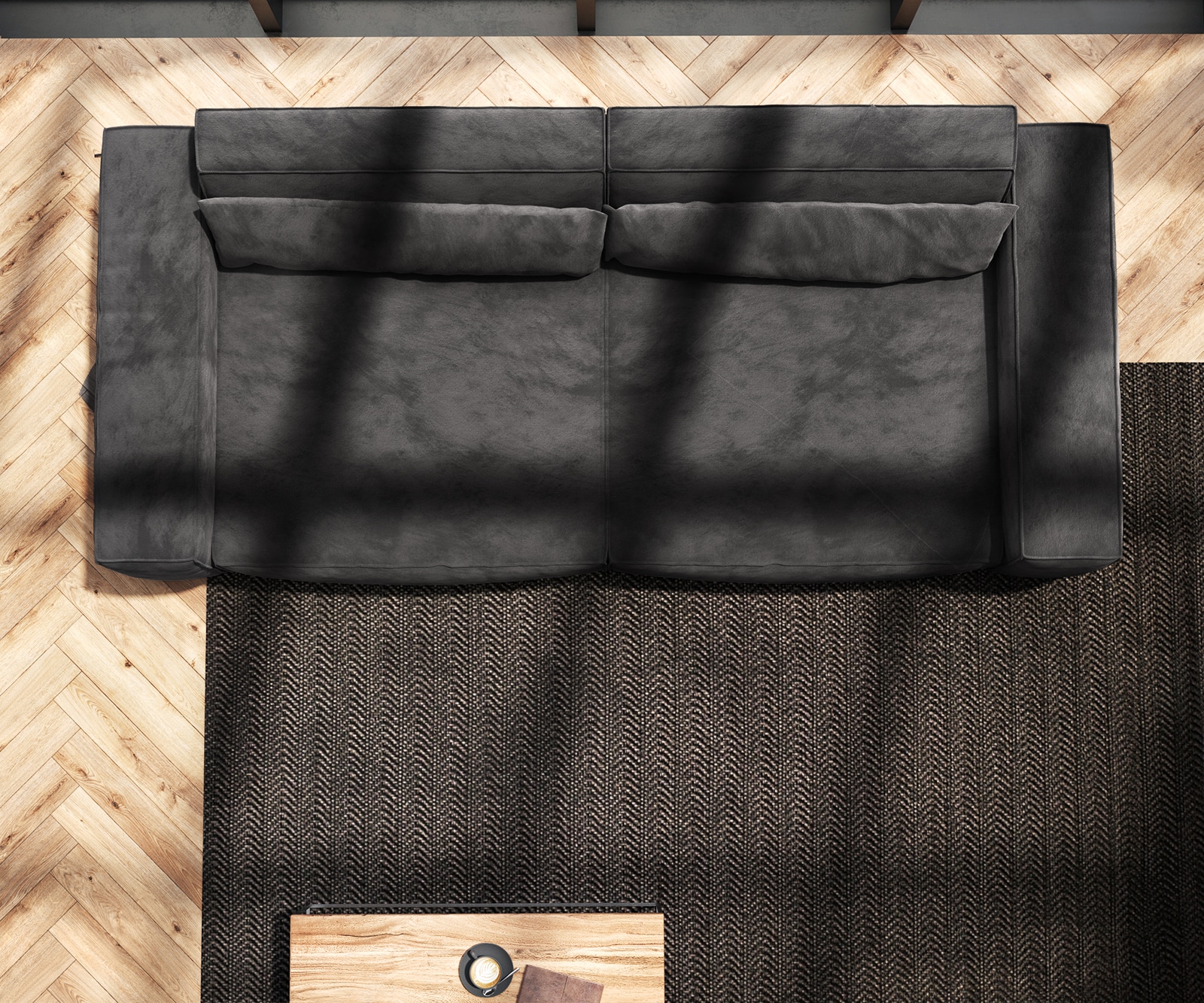 Grand Canapé Sirpio XL 270x130 cm Microfibre Noir 8