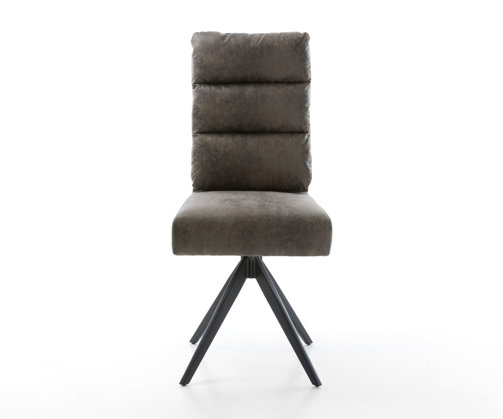 Chaise-de-salle-à-manger Pela-Flex microvelours gris antique pied croisé angulaire noir ressorts ensachés 1 Chaise-de-salle-à-manger Pela-Flex microvelours gris antique pied croisé angulaire noir ressorts ensachés 1