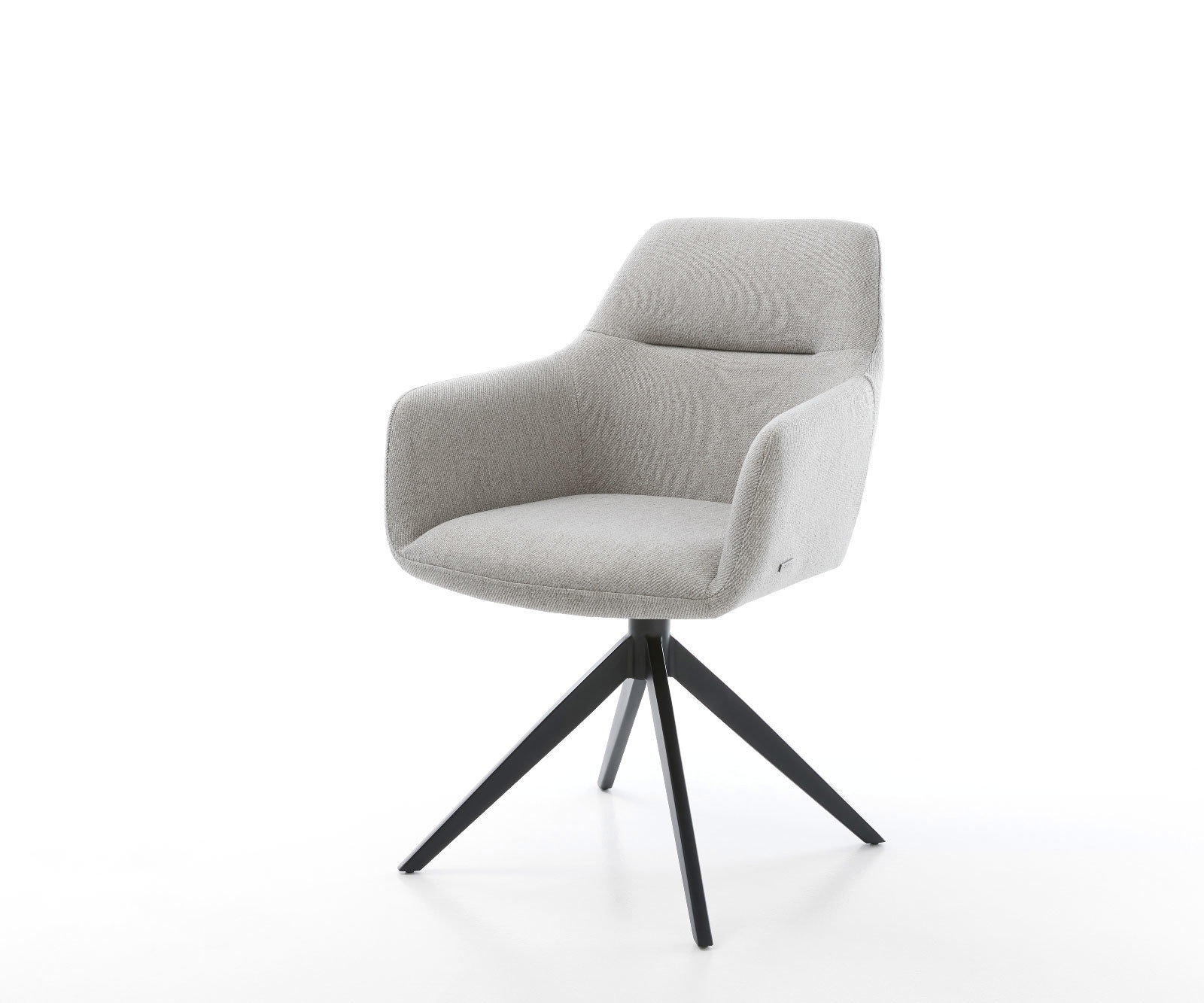 Chaise-pivotante Pejo-Flex rayures gris clair pied croisé large noir pivotement sur 360° fonction bascule ressorts ensachés Chaise-pivotante Pejo-Flex rayures gris clair pied croisé large noir pivotement sur 360° fonction bascule ressorts ensachés