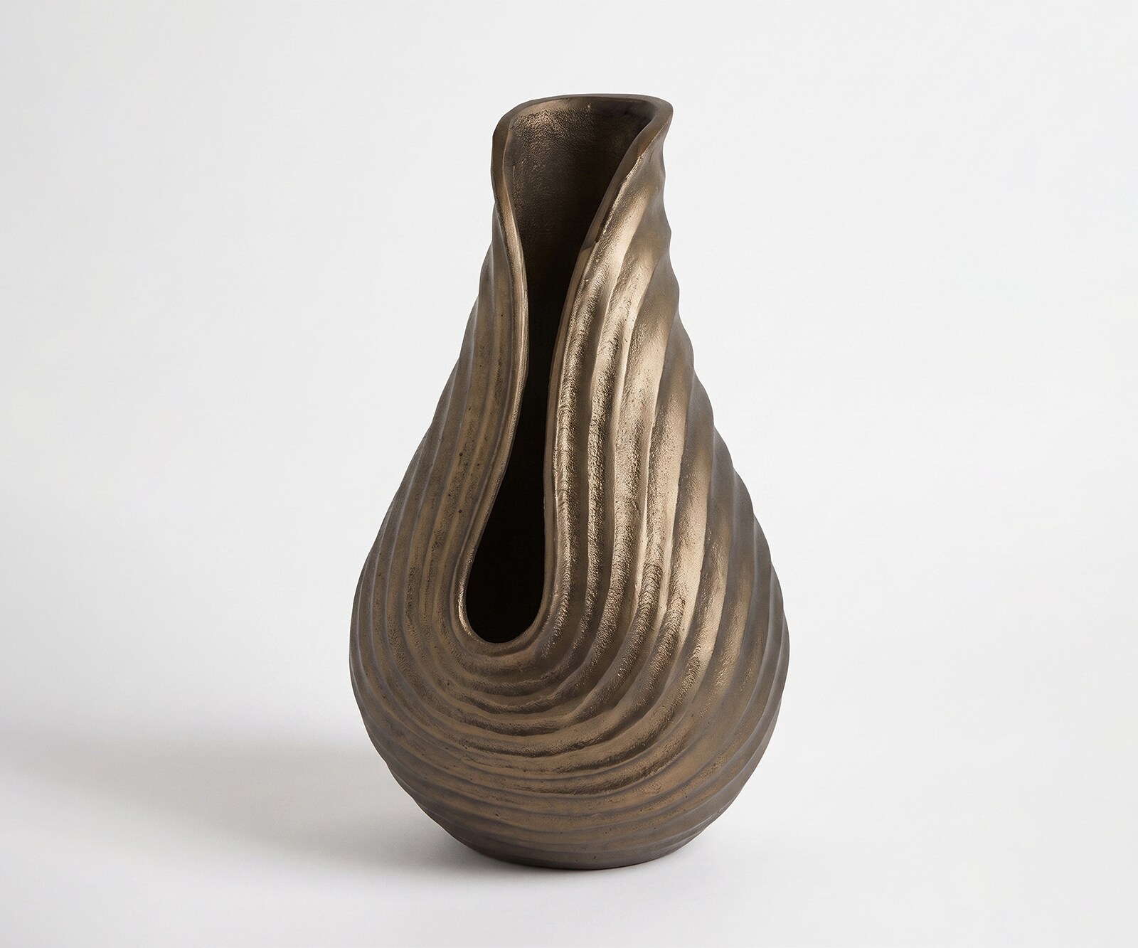 Vase Helixa l20 x P21 x H35 cm Aluminium Aurum Satin Moulé