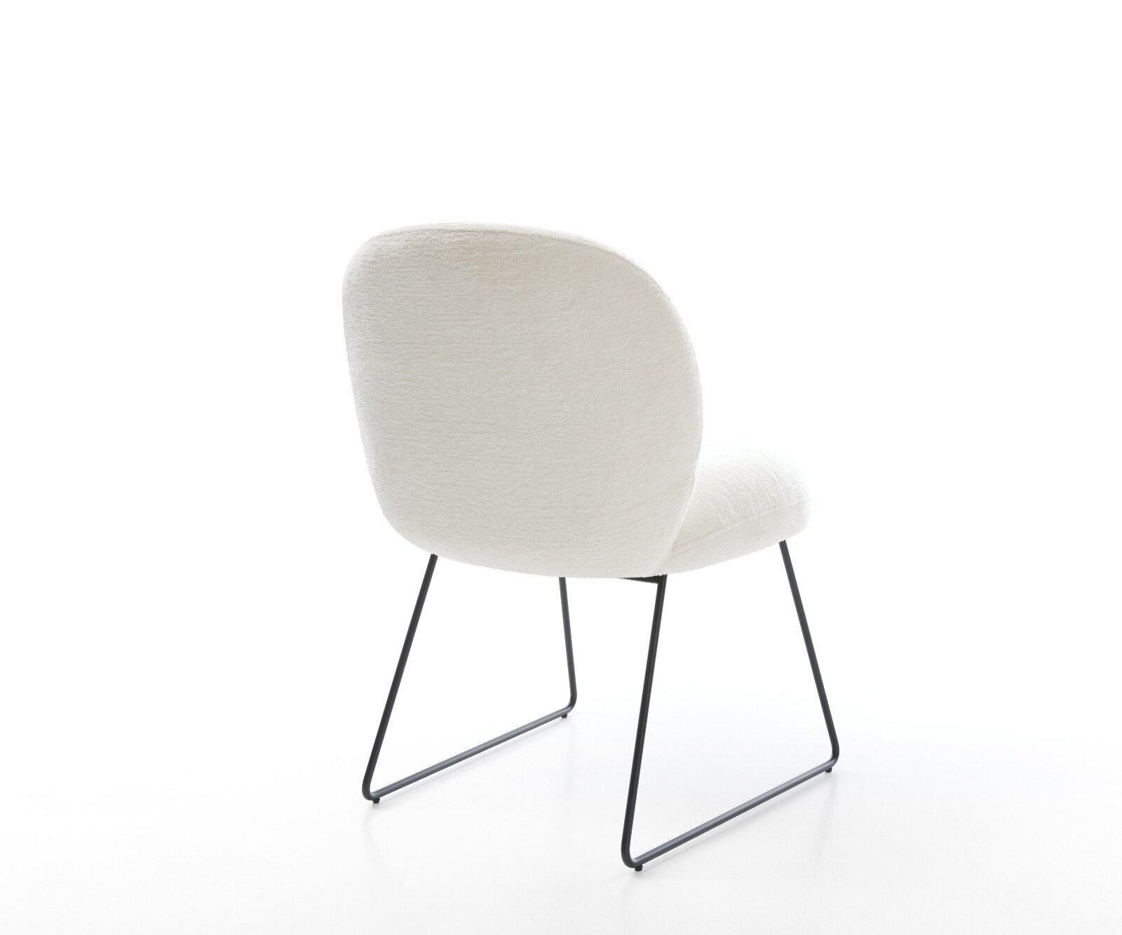 Chaise-de-salle-à-manger Nube-Flex bouclé doux beige pied trapèze noir resorts ensachés 5
