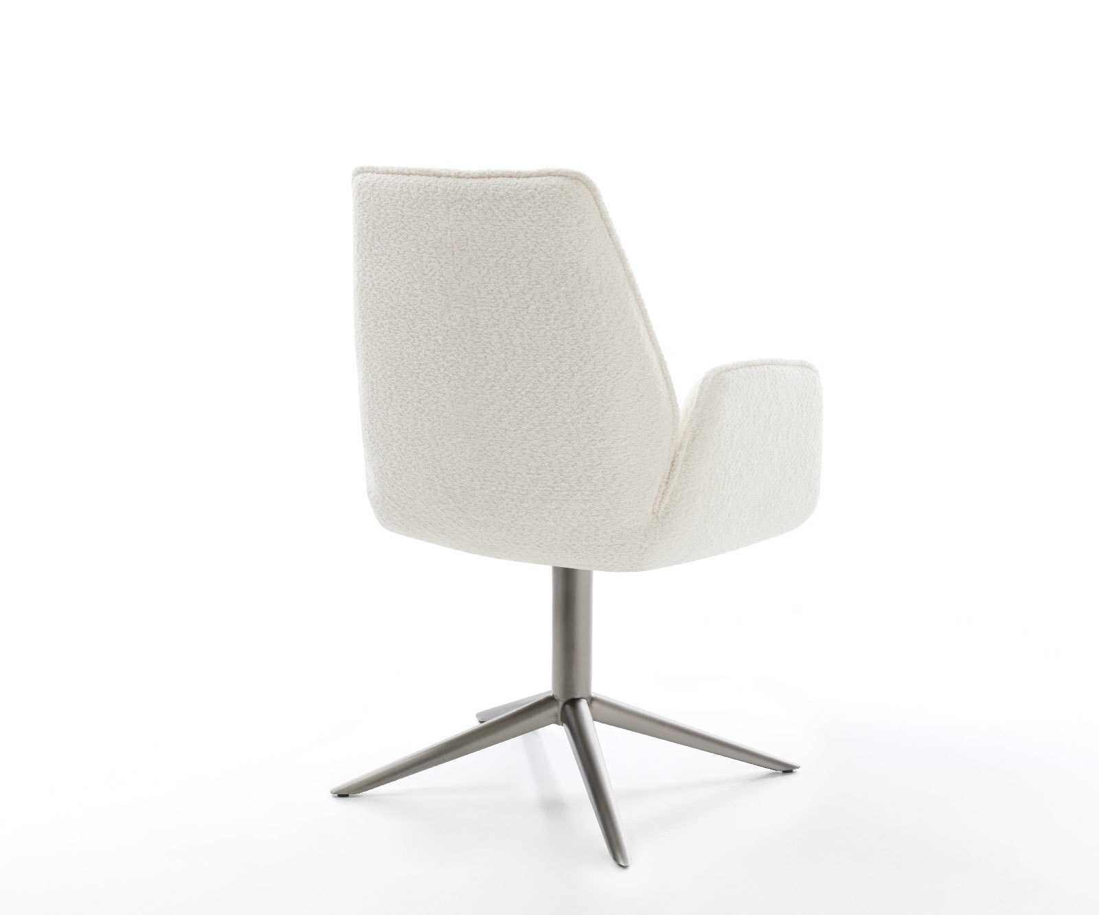 Chaise-pivotante Zoa-Flex bouclé blanc pied de chaise 4 branches grafiete pivotement sur 360° fonction bascule ressorts ensachés 4