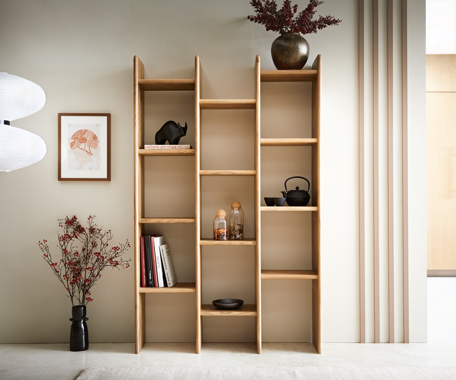 Bibliothèque Tizi 110x175 cm acacia naturel 2 Bibliothèque Tizi 110x175 cm acacia naturel 2