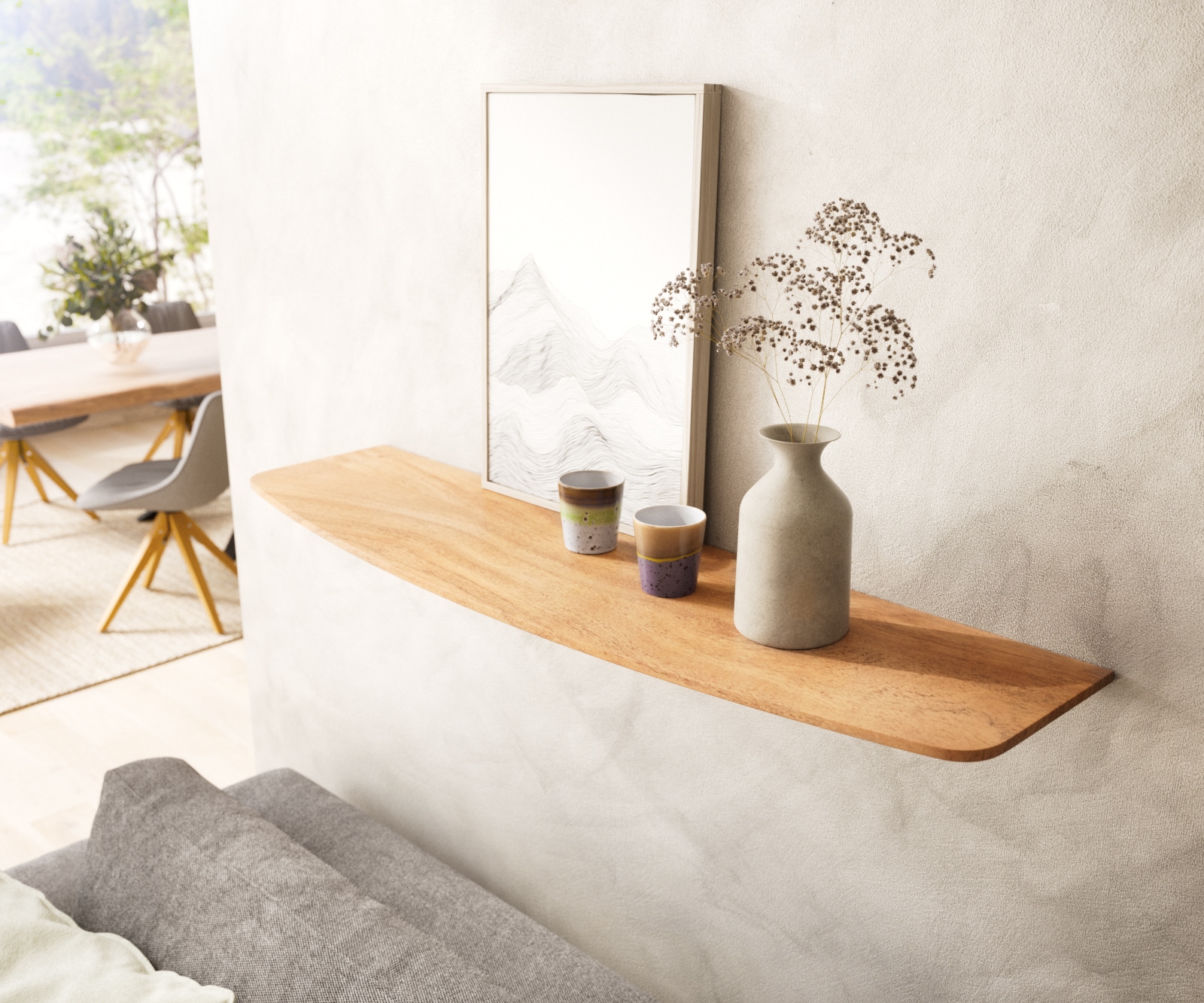 Étagère-murale Edge 100 cm acacia naturel bord suisse massif 1 Étagère-murale Edge 100 cm acacia naturel bord suisse massif 1