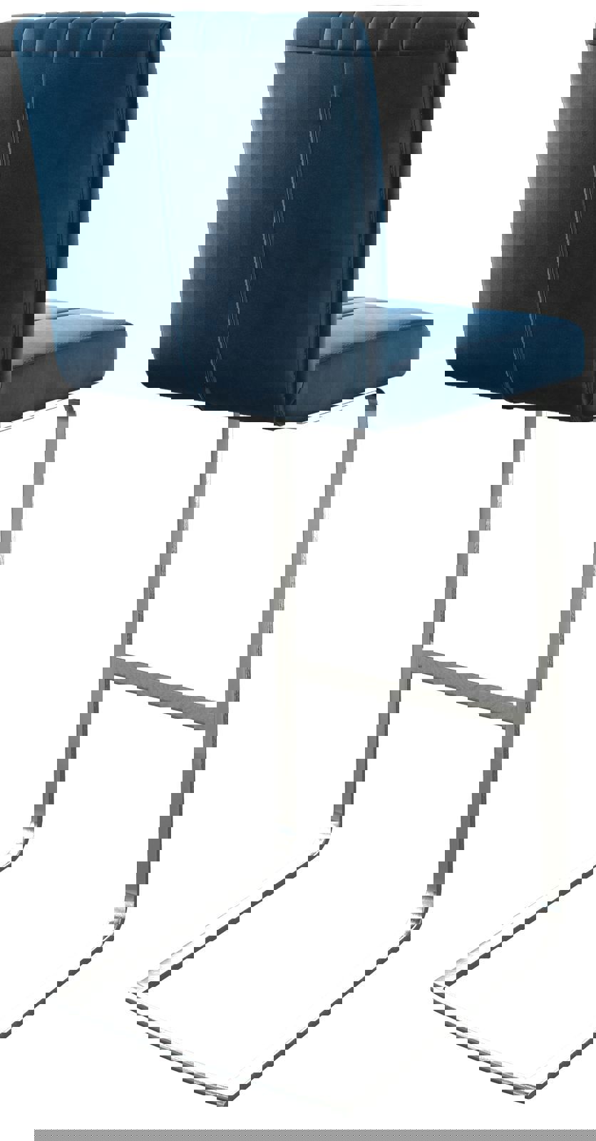 Chaise-de-bar Luiga-Flex velours bleu chaise cantilever acier plat inoxydable 4 Chaise-de-bar Luiga-Flex velours bleu chaise cantilever acier plat inoxydable 4