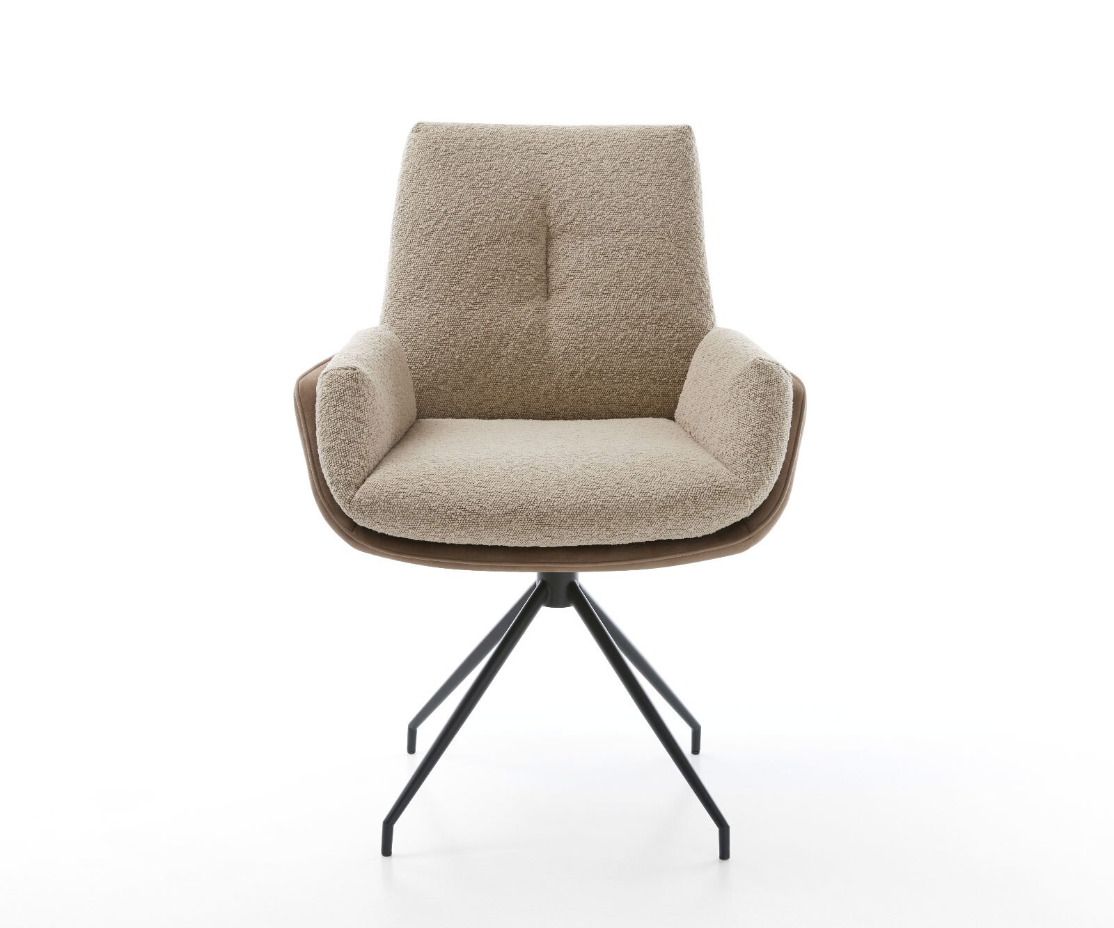 Chaise-pivotante Clea-Flex tissu mixte couleur boue pied croisé conique noir pivotement sur 180° 1 Chaise-pivotante Clea-Flex tissu mixte couleur boue pied croisé conique noir pivotement sur 180° 1