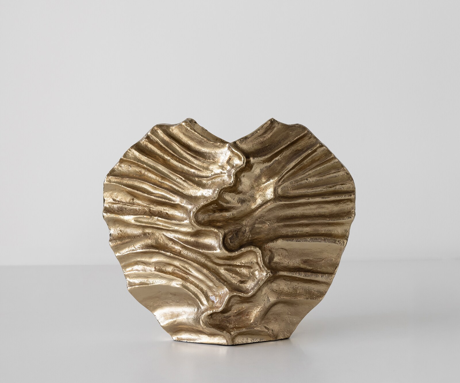 Vase Nerina l47 x P18 x H42 cm Aluminium Champagner Fait main 1