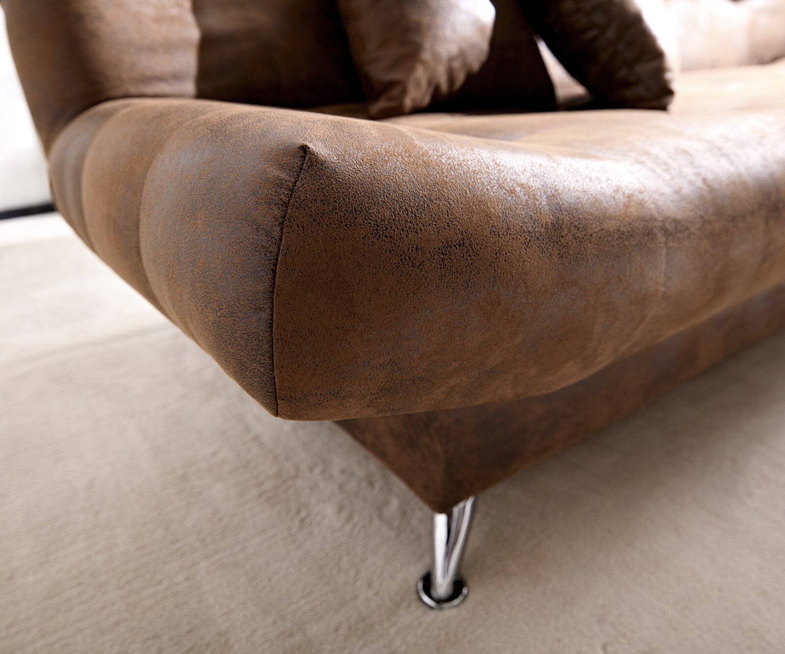 Canapé-lit Viola 190x90 cm marron aspect antique compartiment de lit 5