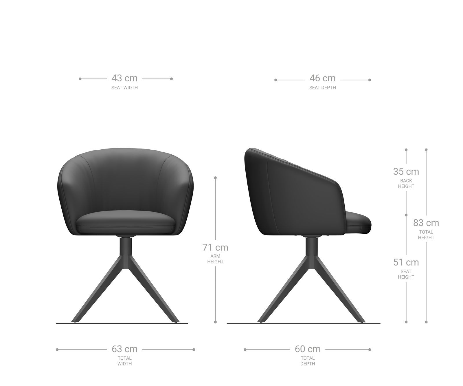 Chaise-pivotante Caja-Flex avec accoudoirs côtelé gris argenté pied croisé large noir pivotement sur 360° ressorts ensachés 6 Chaise-pivotante Caja-Flex avec accoudoirs côtelé gris argenté pied croisé large noir pivotement sur 360° ressorts ensachés 6