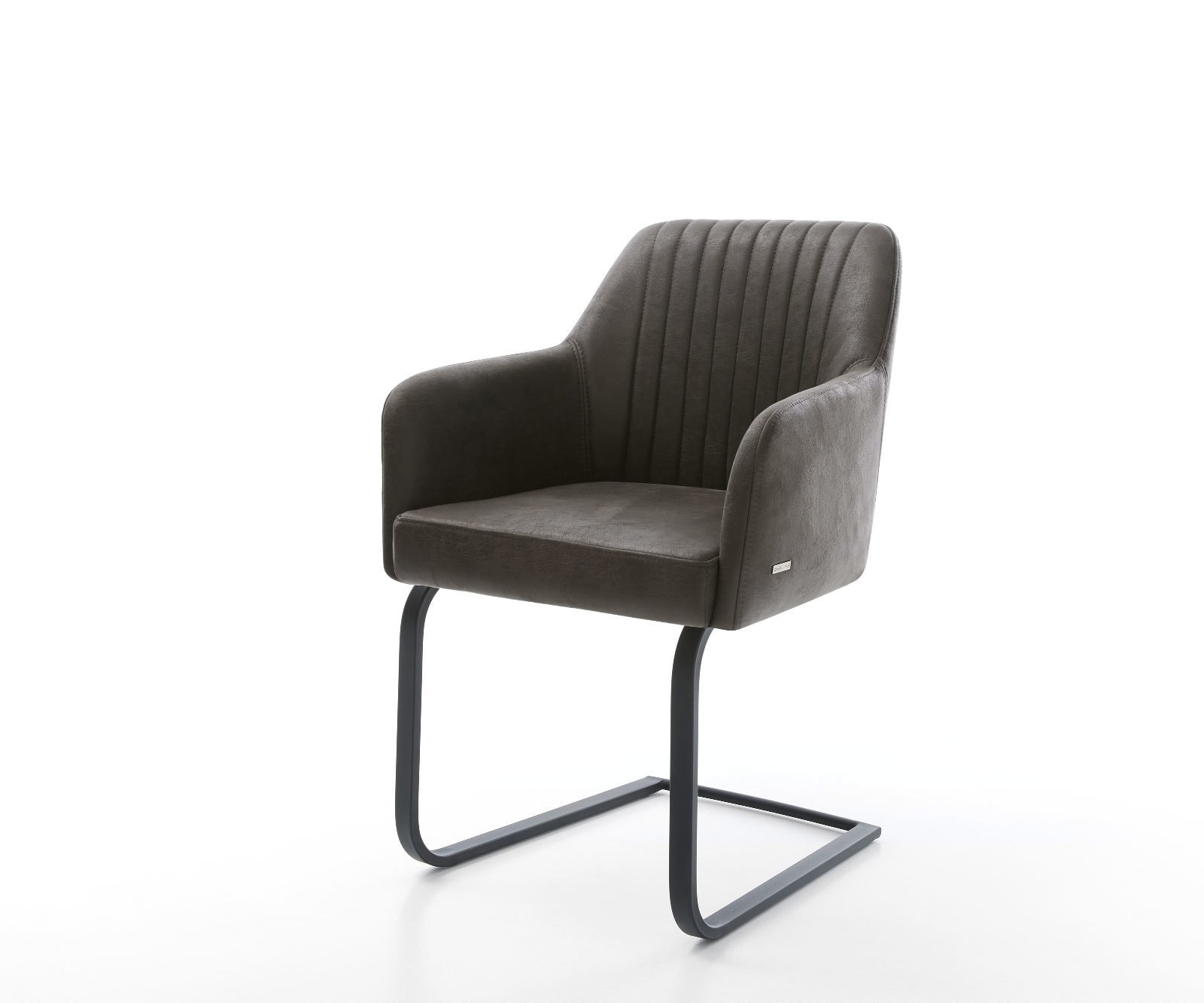 Cantilever Greg-Flex microvelours anthracite vintage pied cantilever plat noir ressorts ensachés Cantilever Greg-Flex microvelours anthracite vintage pied cantilever plat noir ressorts ensachés